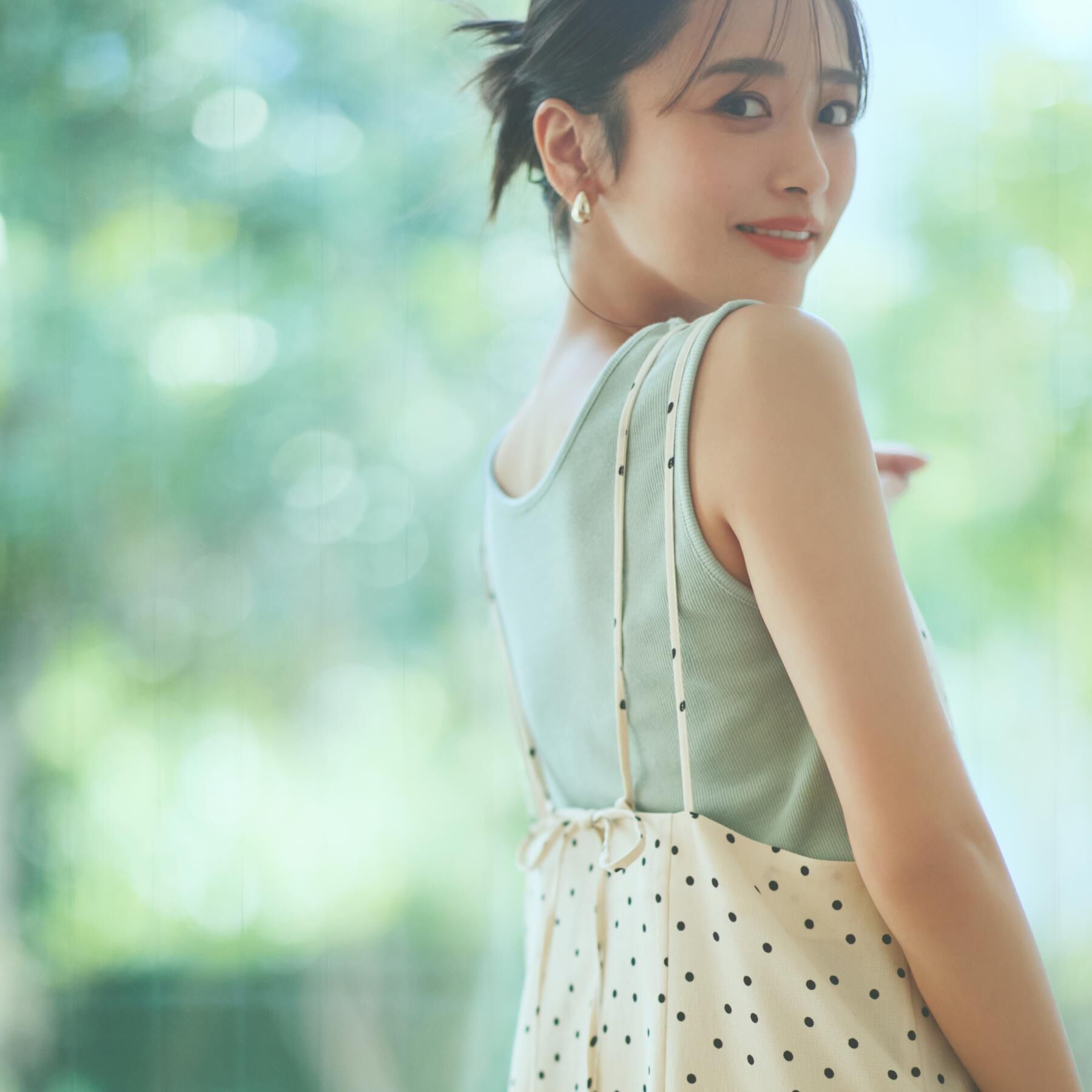 THE SHOP TK「ドット柄キャミワンピース/洗える」|ワンピース|