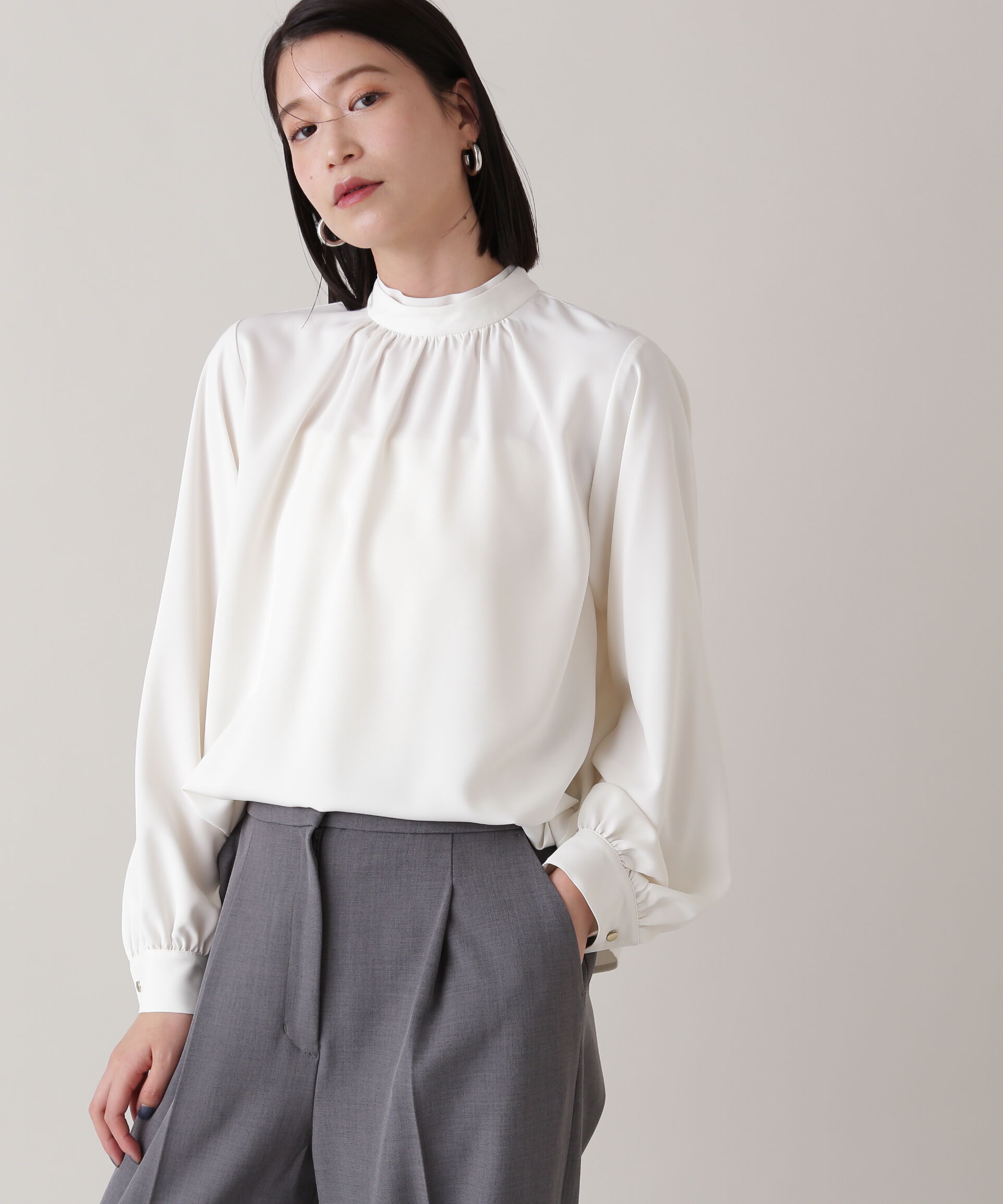  「シアーレイヤードネックブラウス」|シャツ・ブラウス|