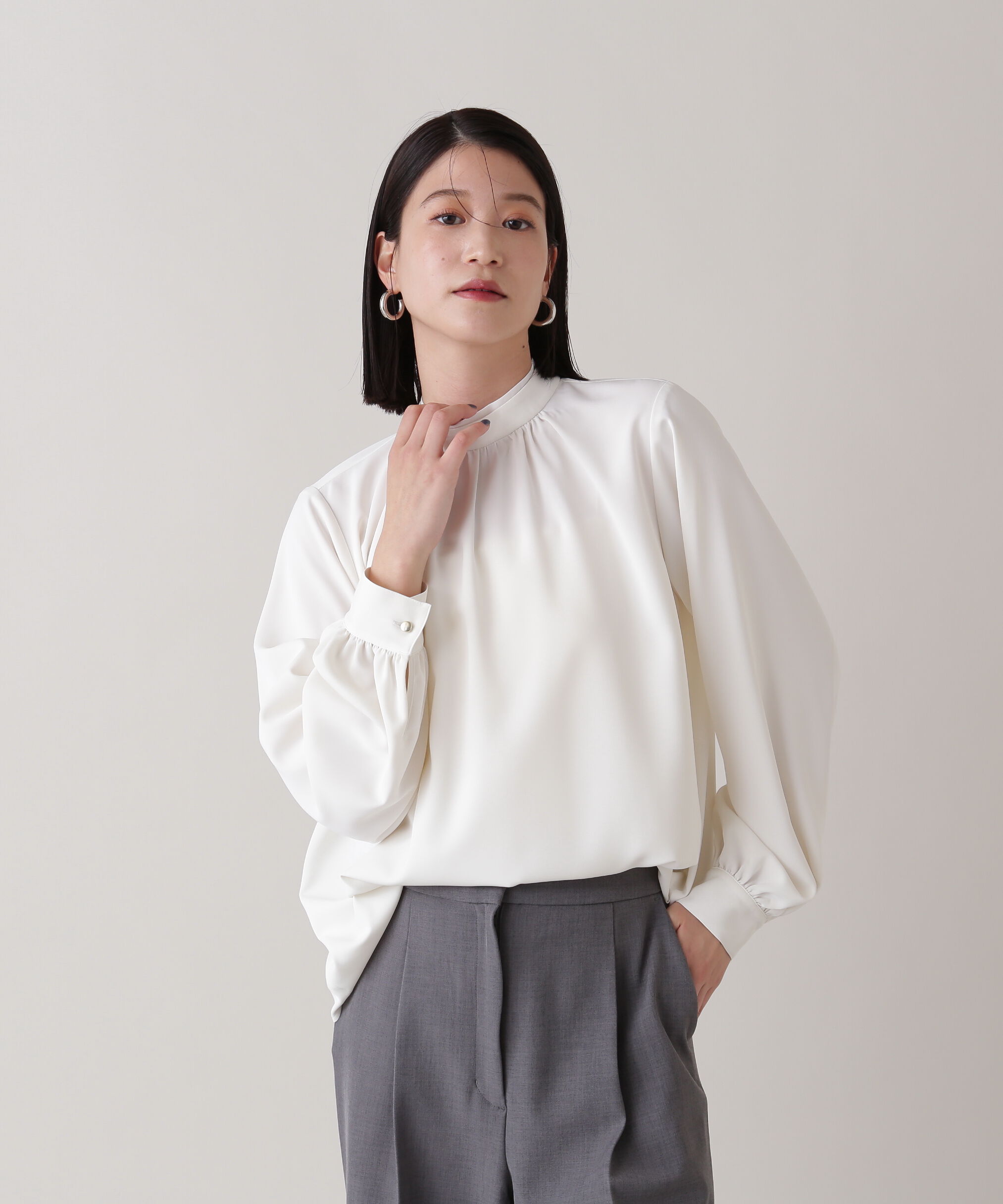  「シアーレイヤードネックブラウス」|シャツ・ブラウス|