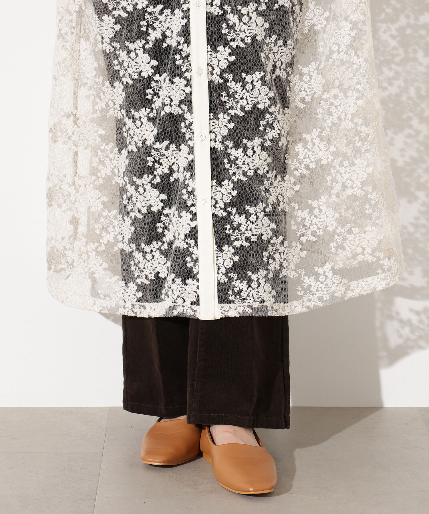  「レースクレリックシャツワンピース」|ワンピース|