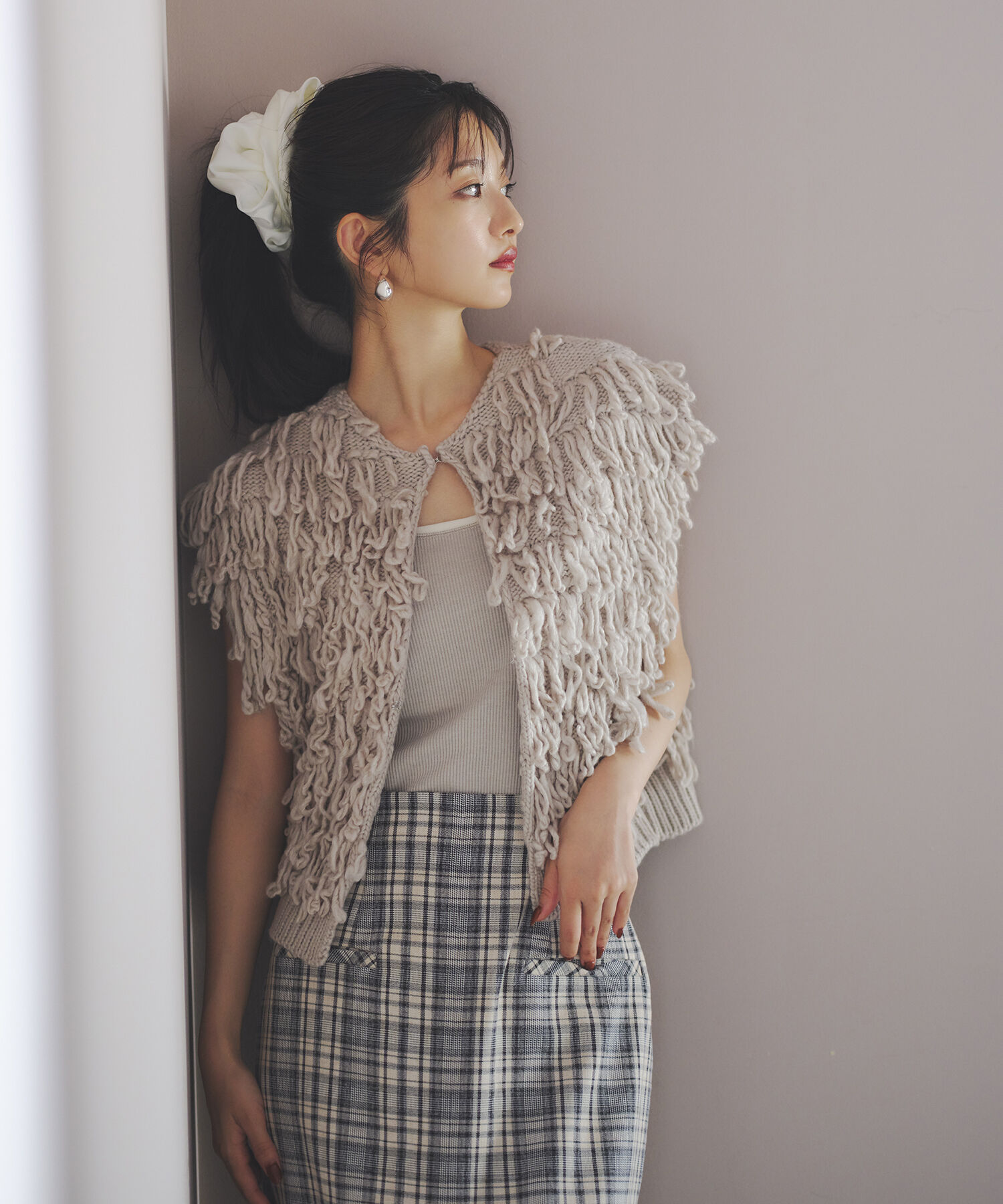  「ループニットベスト」|ニット・セーター|ベージュ