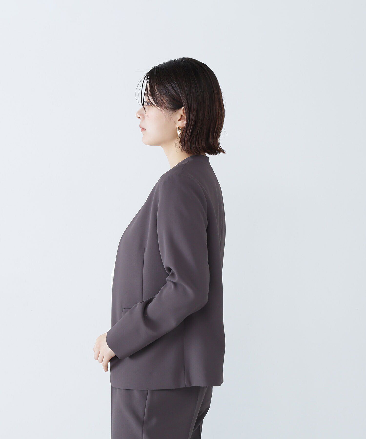  「＜Peストレッチツイルセットアップ＞ ノーカラージャケット」|その他|