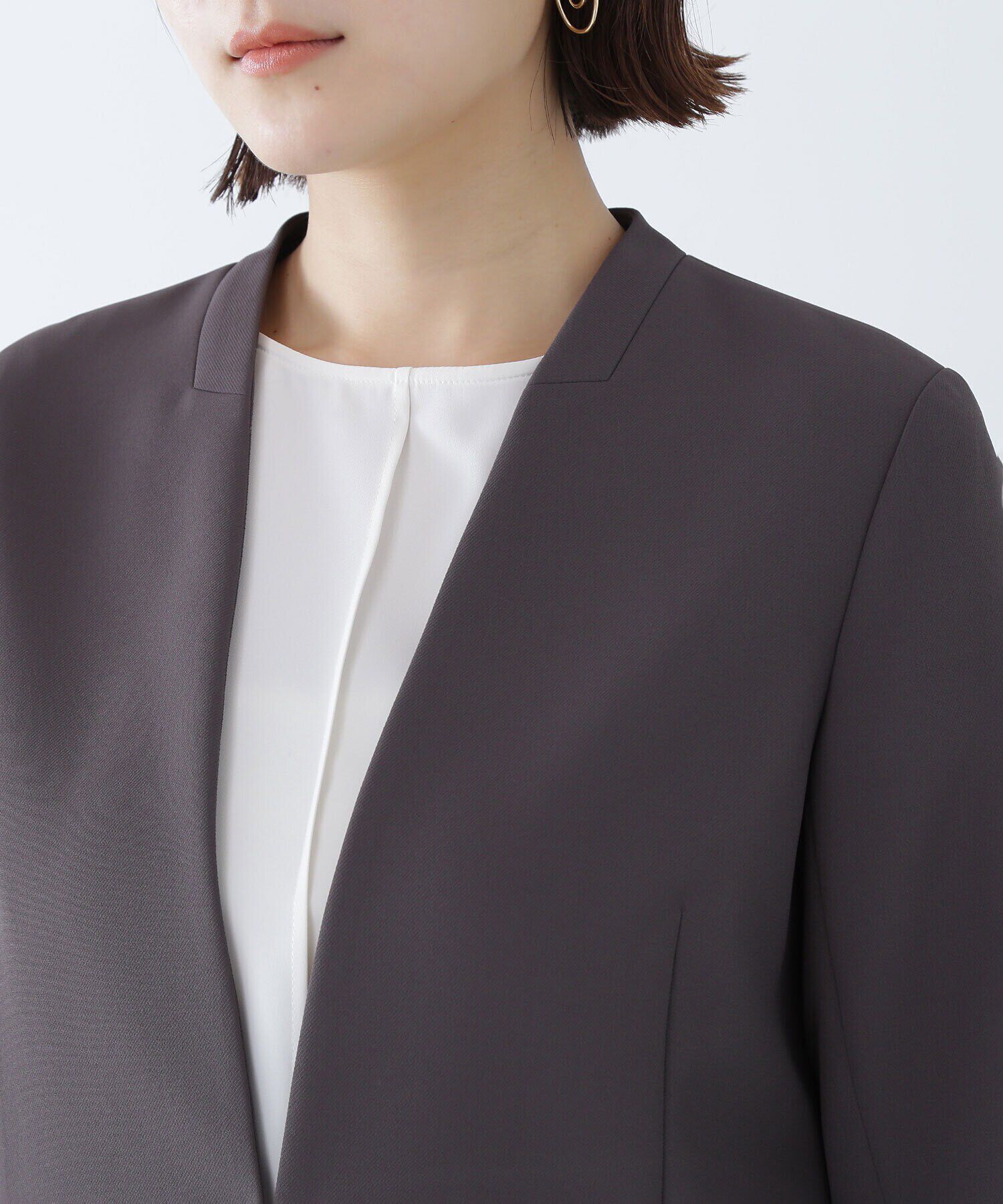  「＜Peストレッチツイルセットアップ＞ ノーカラージャケット」|その他|