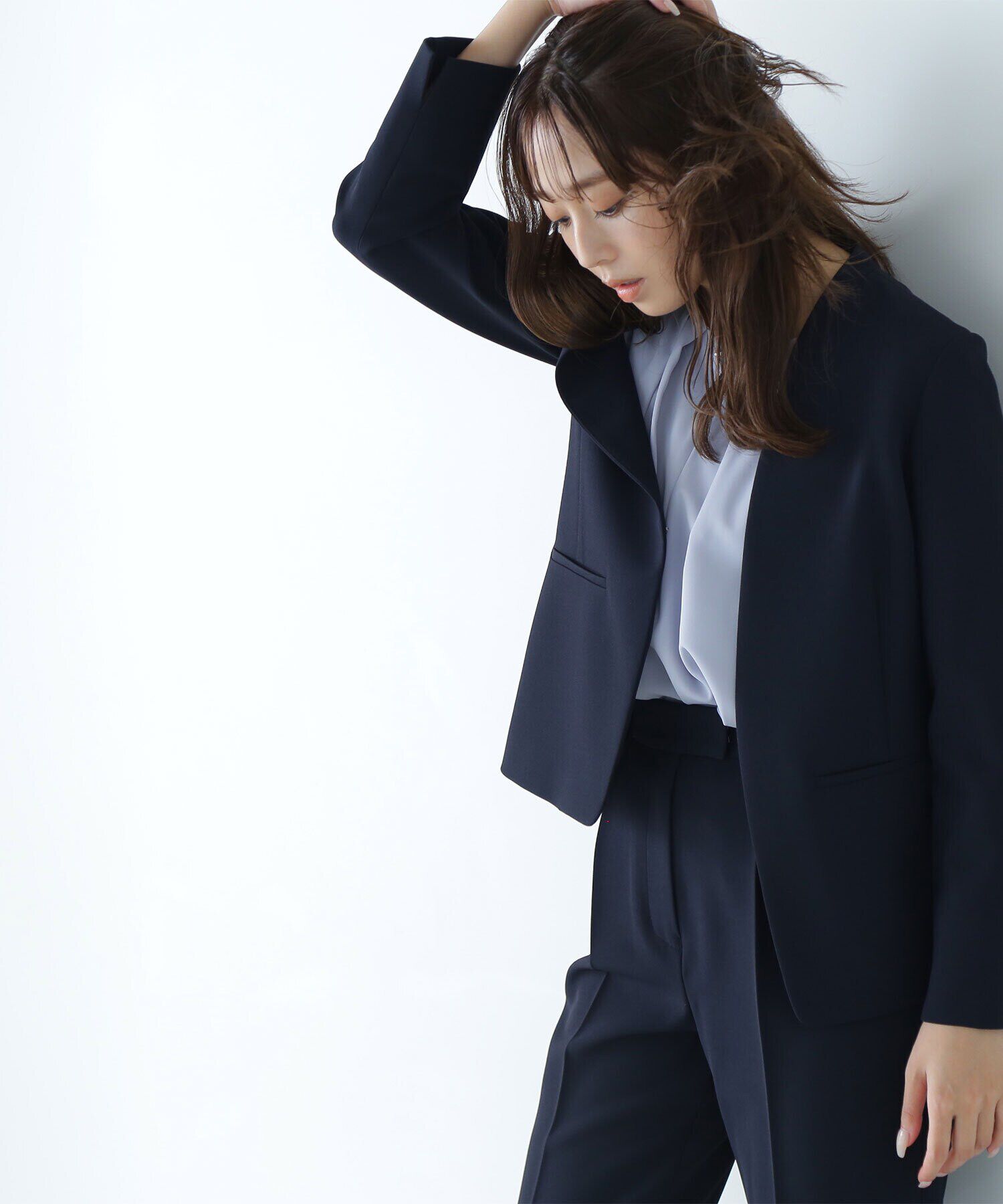  「＜Peストレッチツイルセットアップ＞ ノーカラージャケット」|その他|