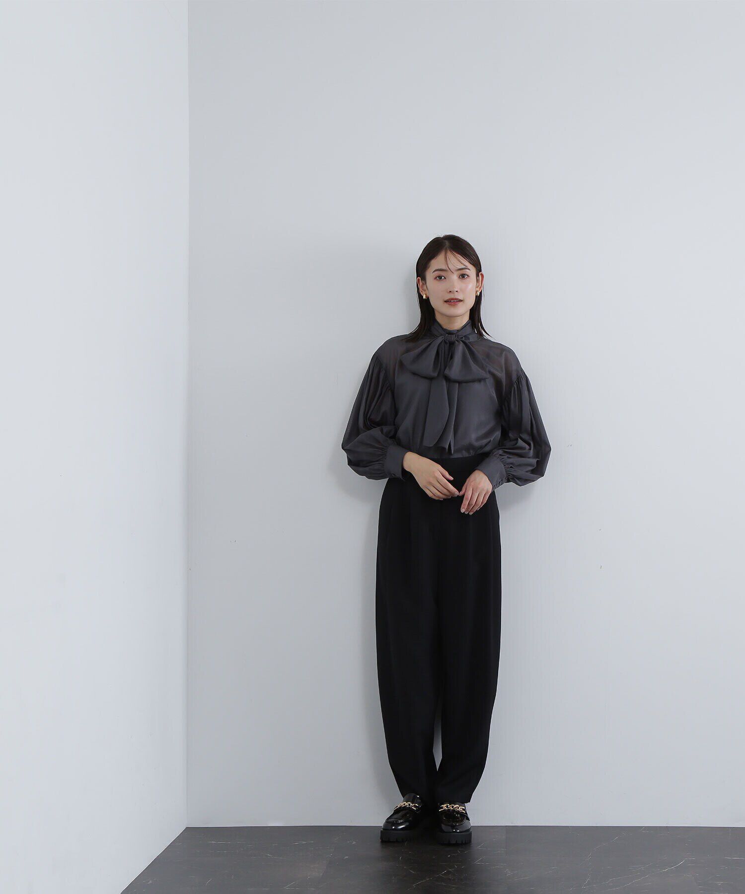  「ハイネックシアーボウタイブラウス」|シャツ・ブラウス|