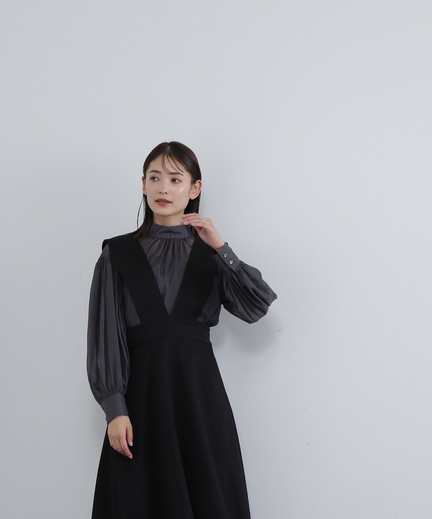  「ハイネックシアーボウタイブラウス」|シャツ・ブラウス|