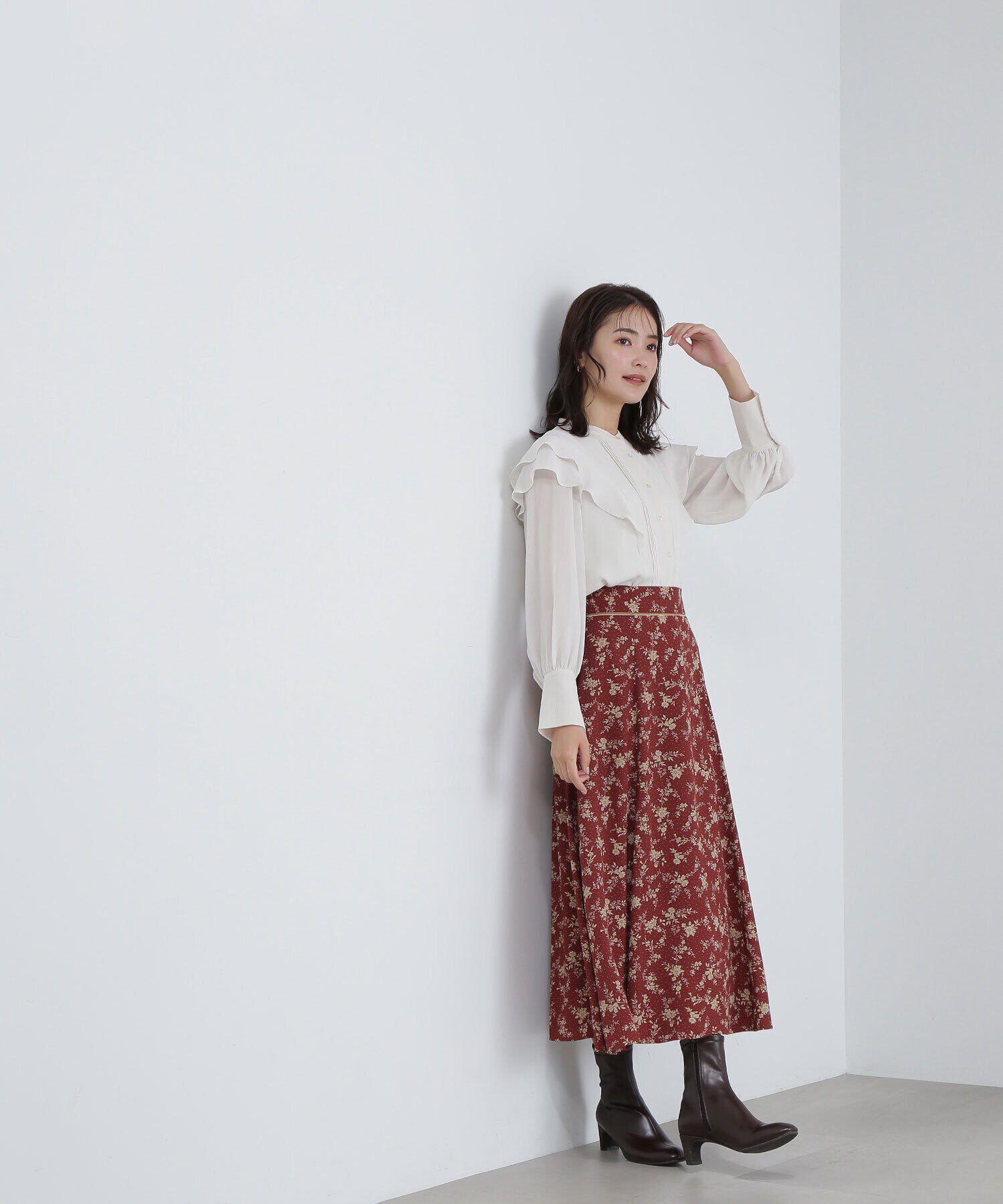  「ピンタックフリル楊柳ブラウス」|シャツ・ブラウス|