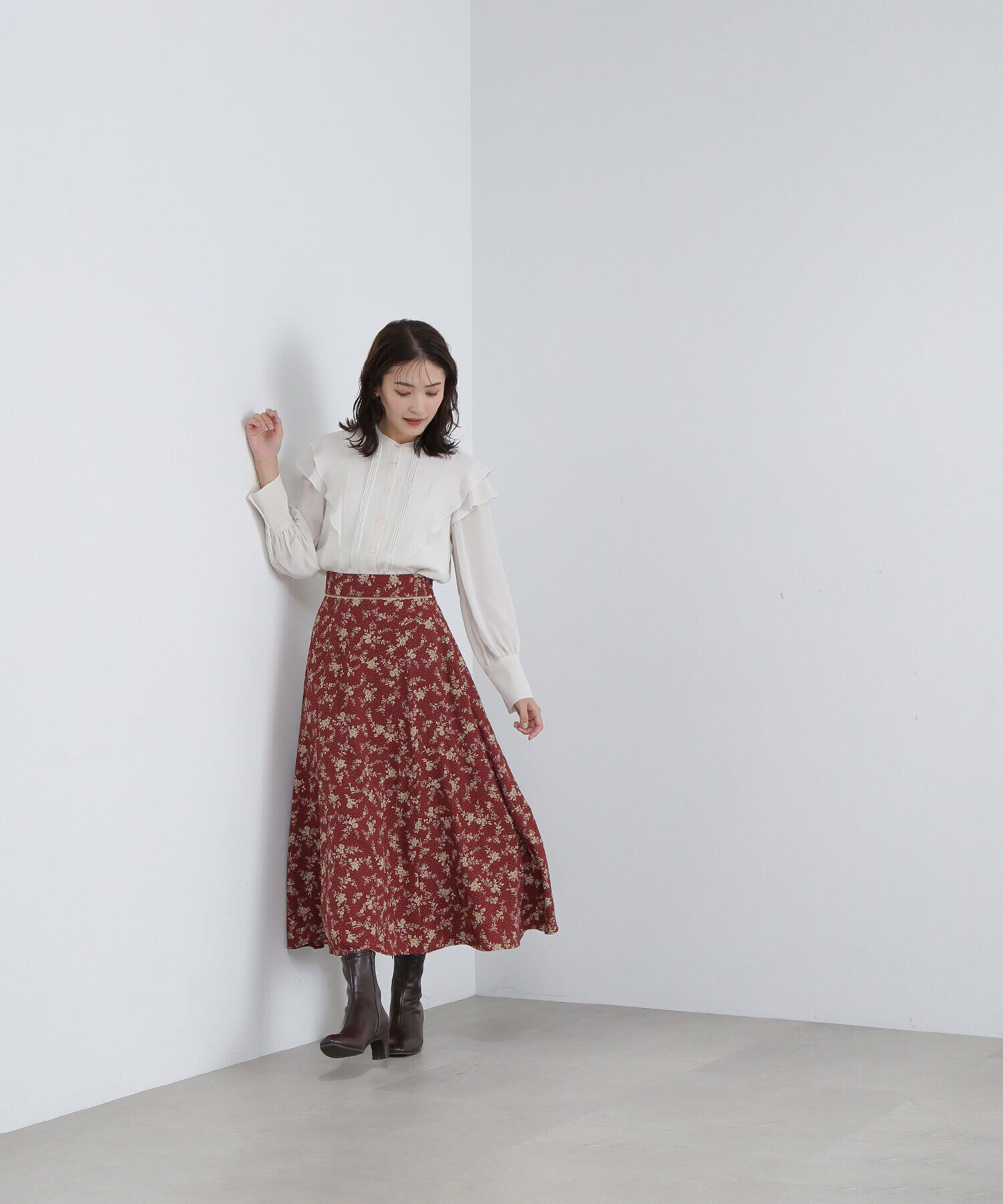  「ピンタックフリル楊柳ブラウス」|シャツ・ブラウス|