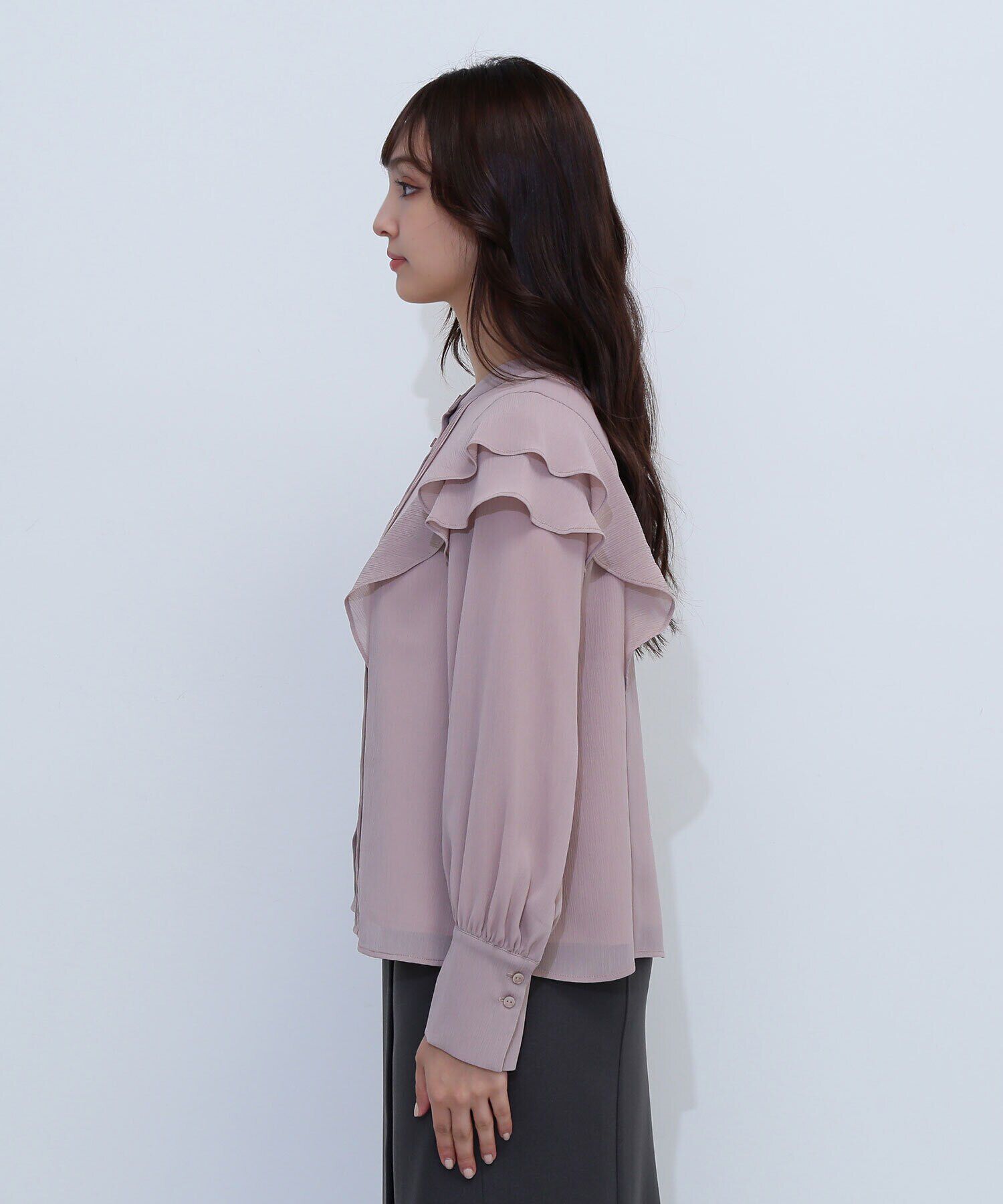  「ピンタックフリル楊柳ブラウス」|シャツ・ブラウス|