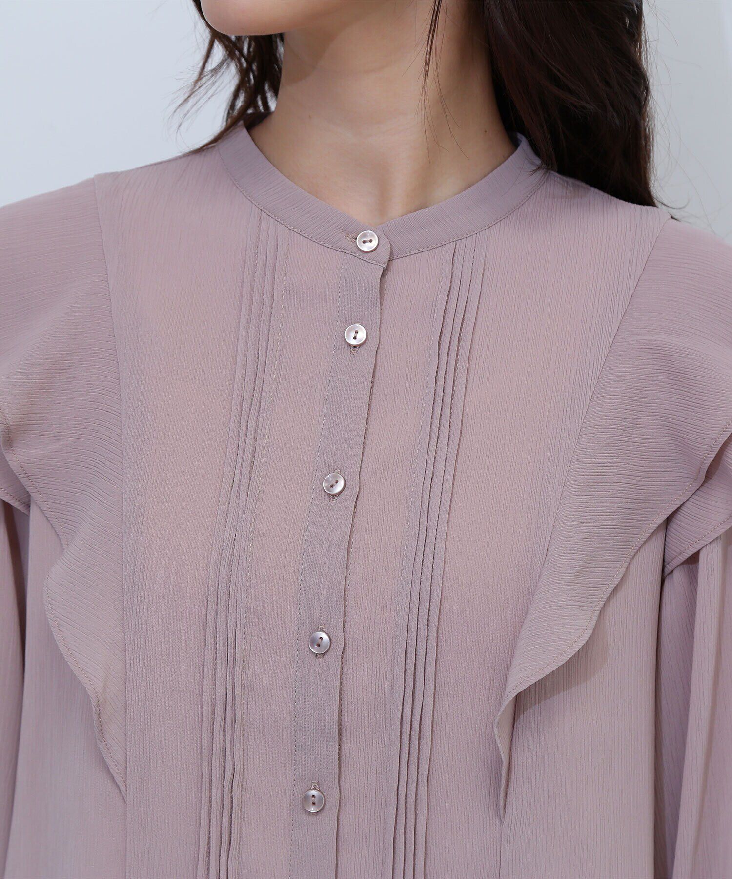  「ピンタックフリル楊柳ブラウス」|シャツ・ブラウス|