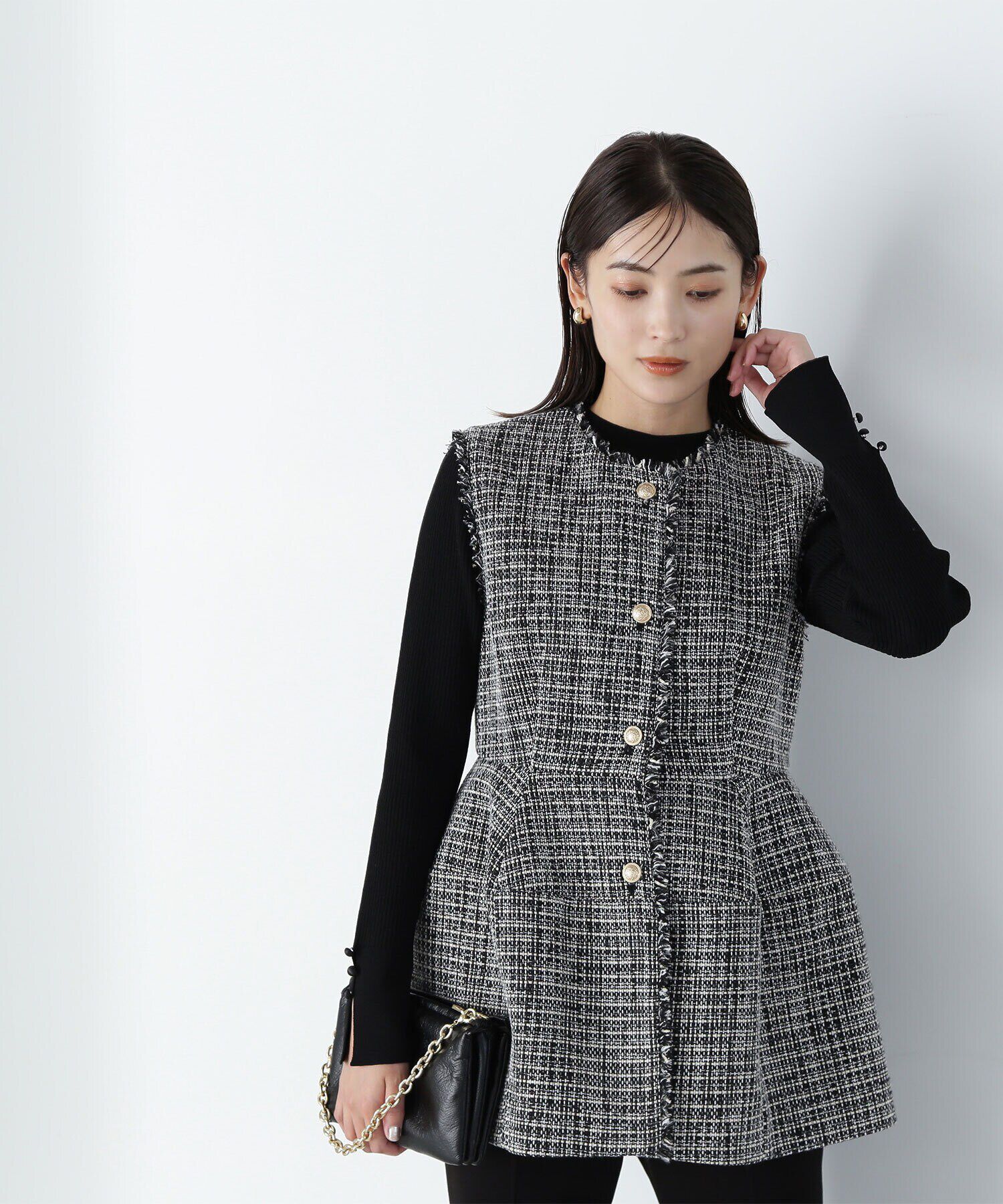  「ツイードジレシリーズ ペプラムツイードジレ　24AW」|ブルゾン・スタジャン|