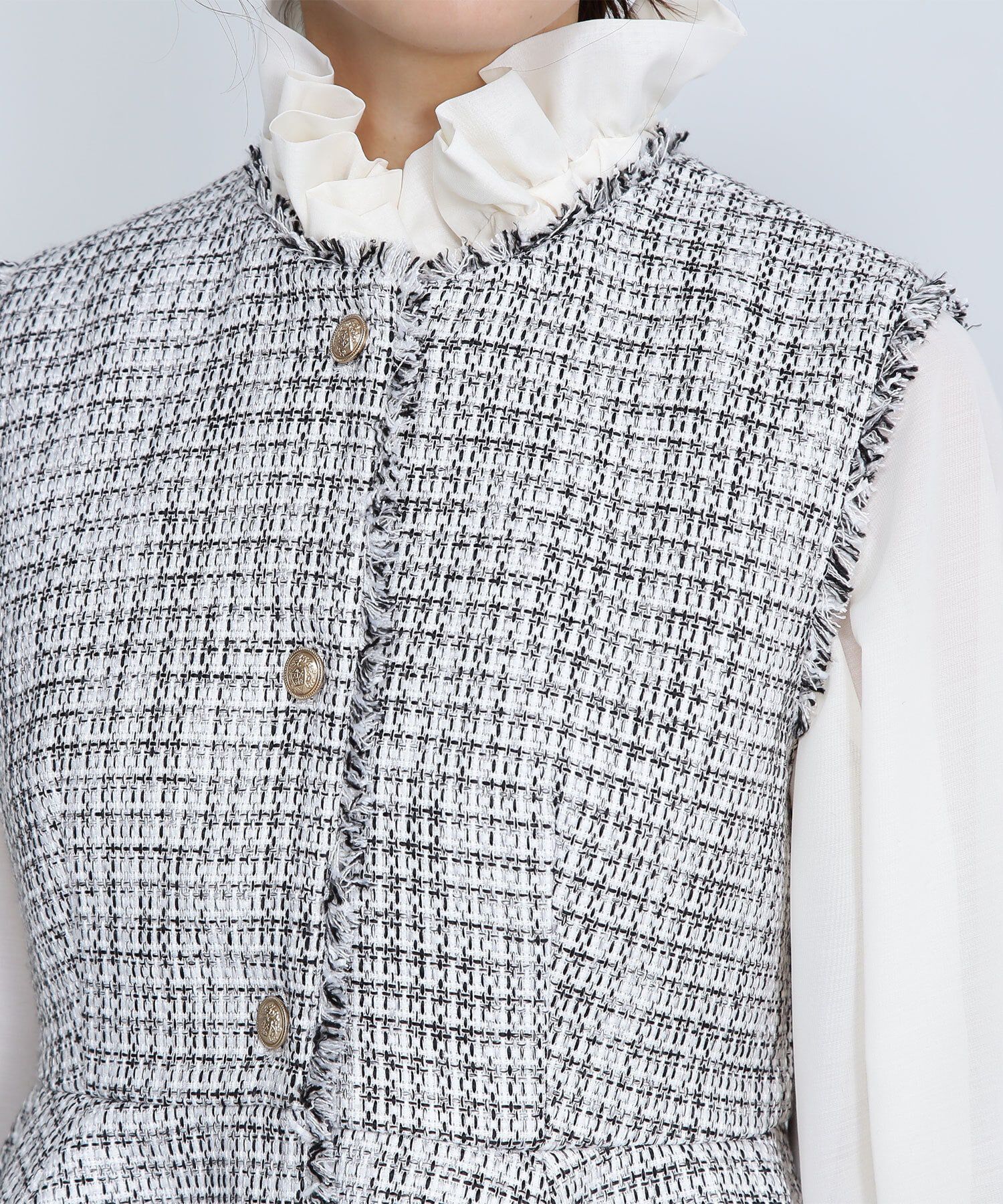  「ツイードジレシリーズ ペプラムツイードジレ　24AW」|ブルゾン・スタジャン|