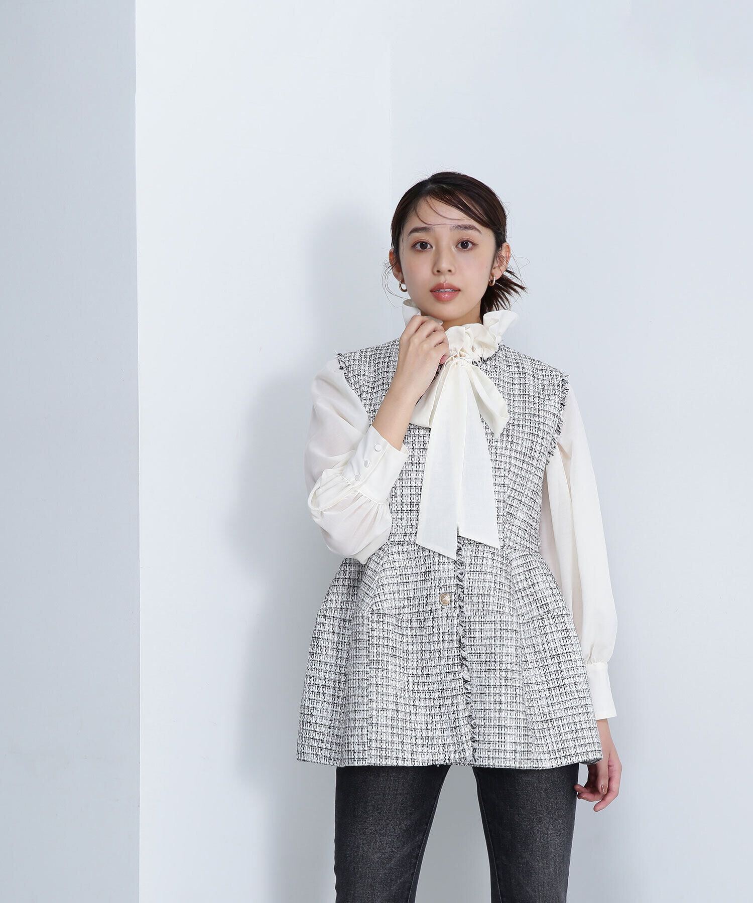  「ツイードジレシリーズ ペプラムツイードジレ　24AW」|ブルゾン・スタジャン|