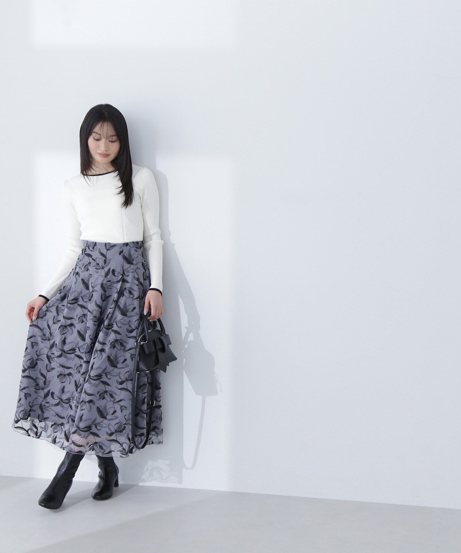  「チュール刺繍レーススカート」|スカート|