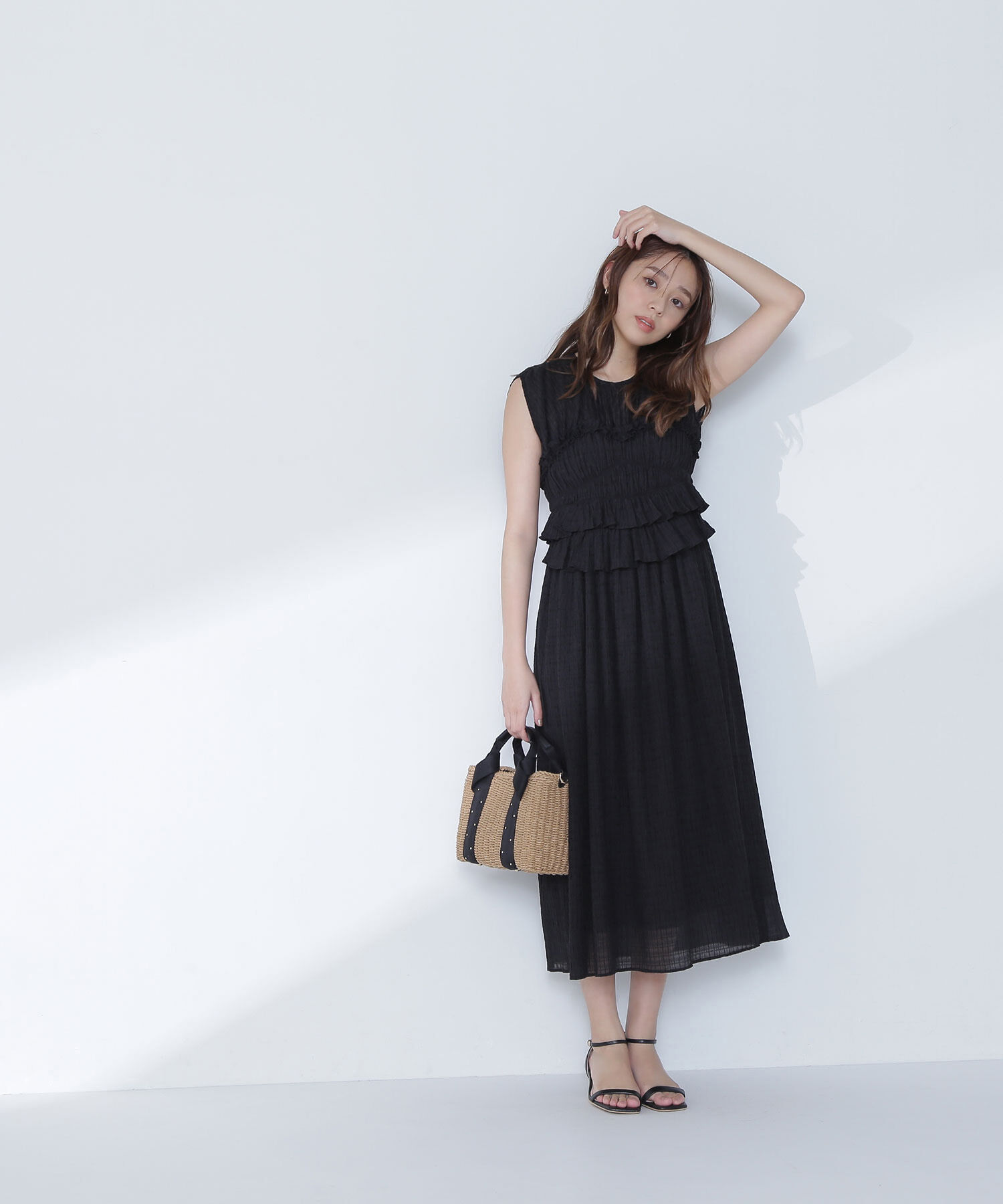  「シアーチェックシャーリングワンピース」|ワンピース|