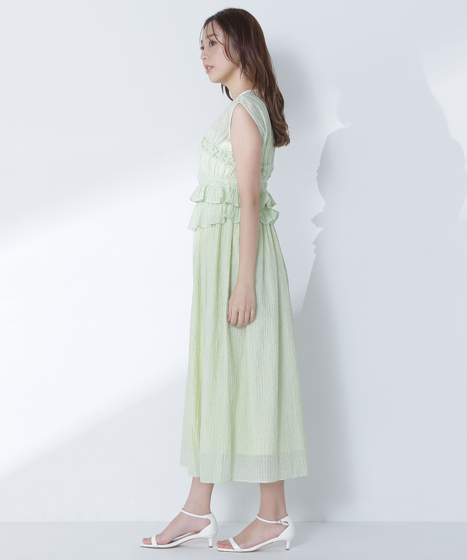  「シアーチェックシャーリングワンピース」|ワンピース|