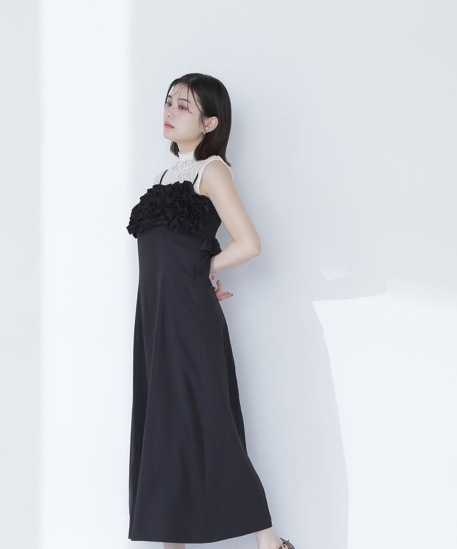  「フロントフリルキャミワンピース」|ワンピース|