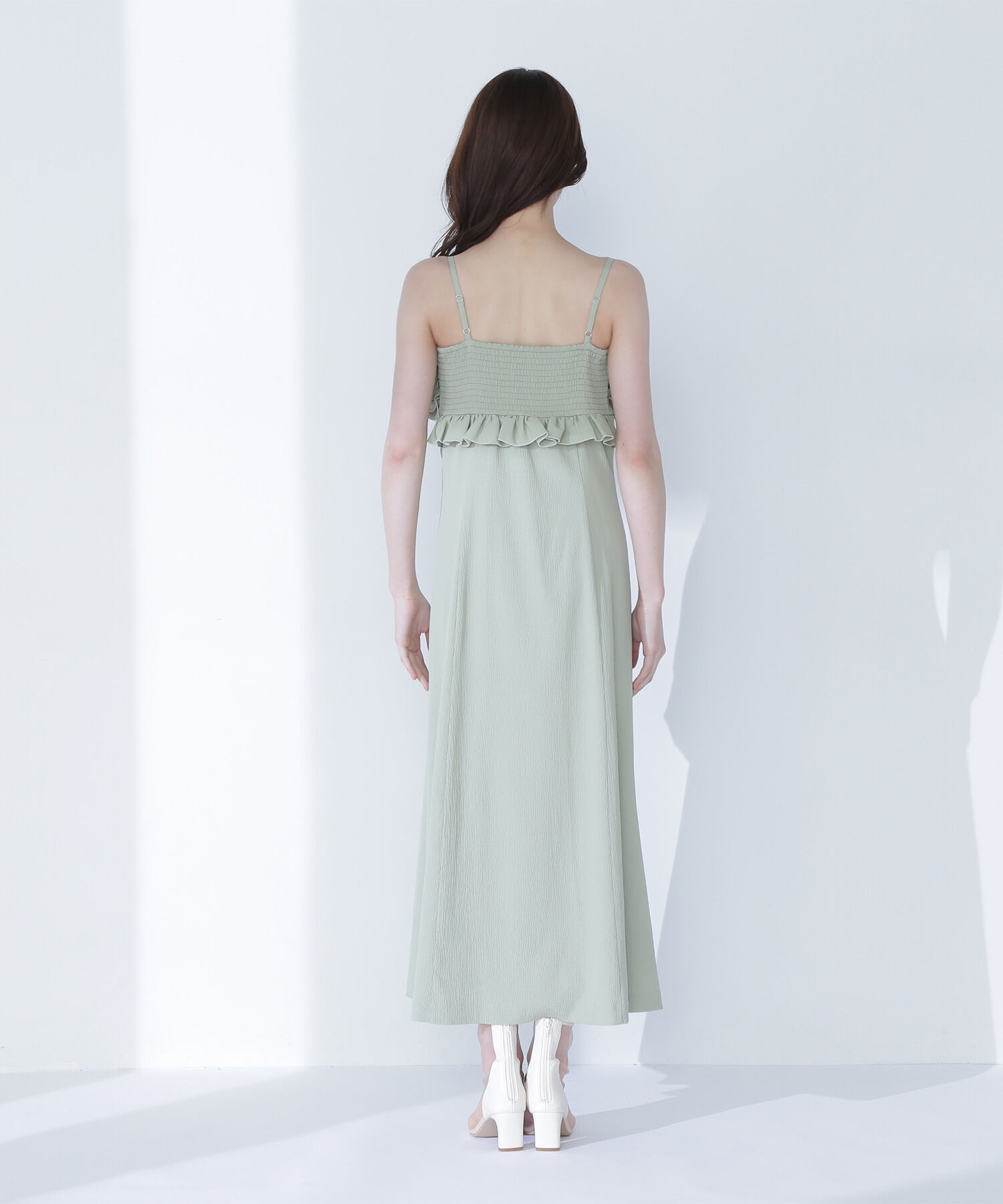  「フロントフリルキャミワンピース」|ワンピース|