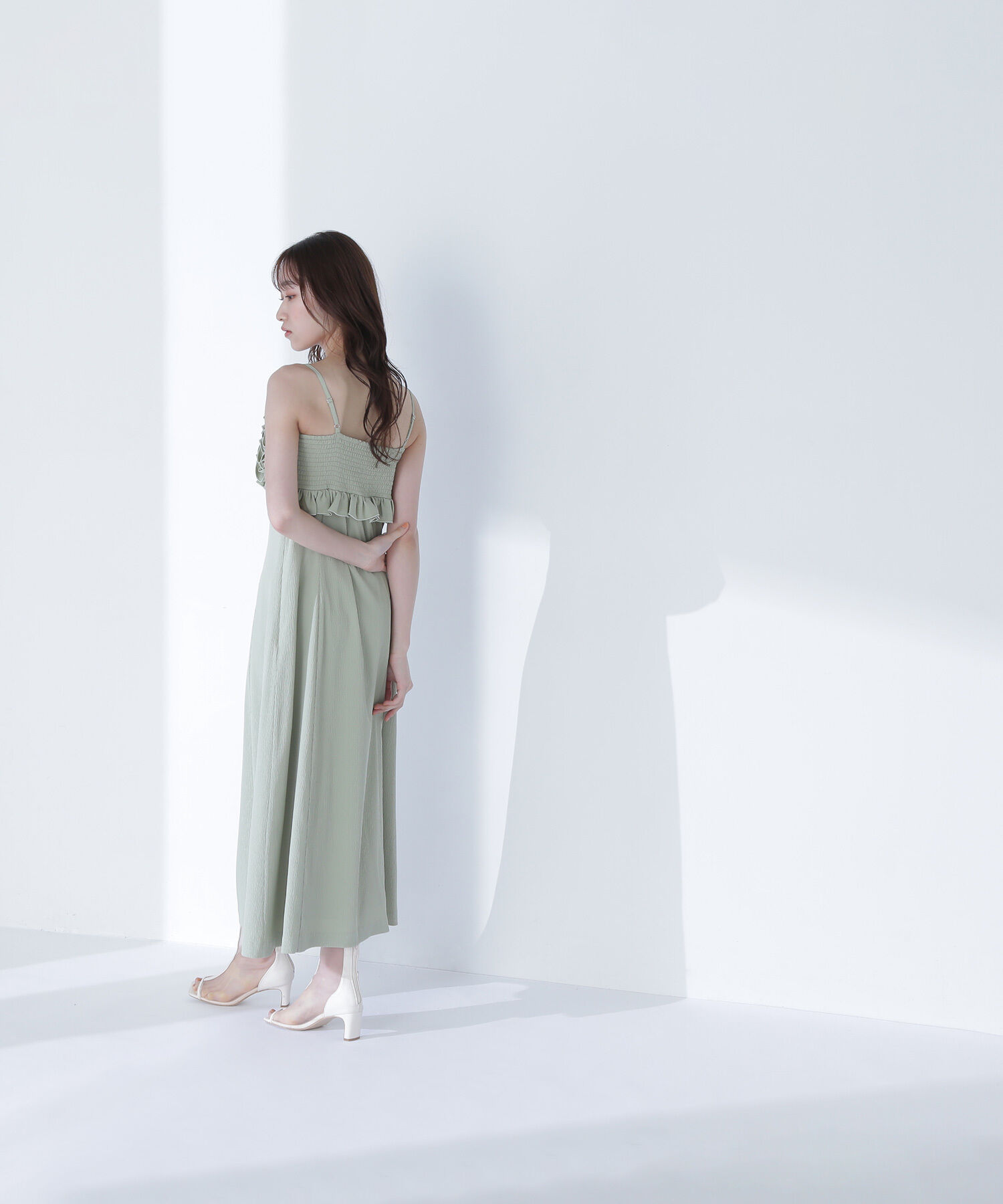  「フロントフリルキャミワンピース」|ワンピース|