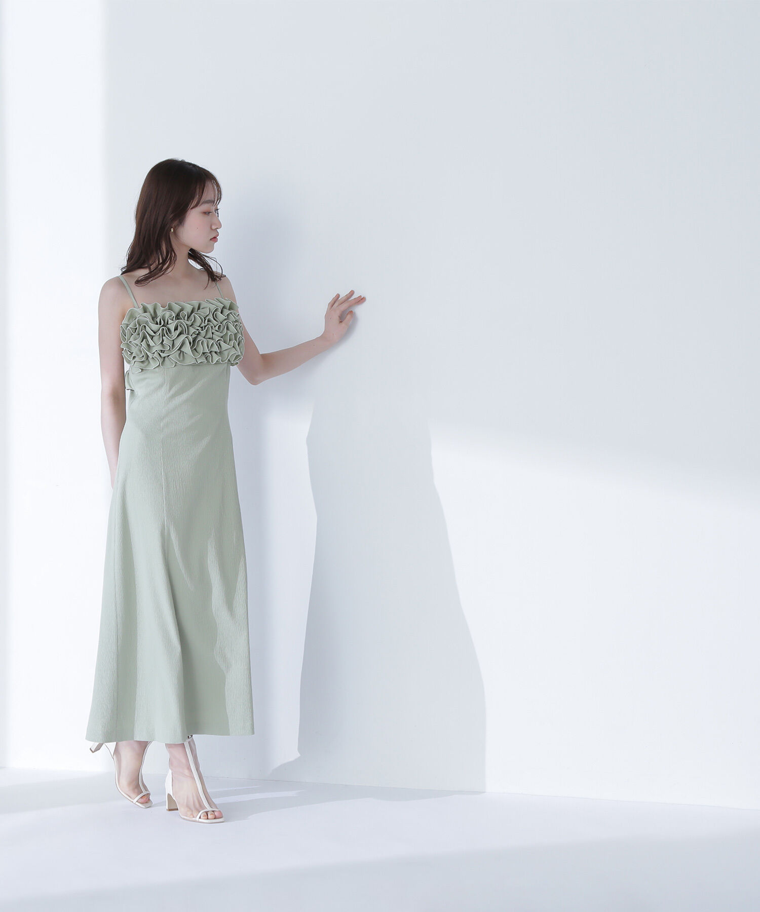  「フロントフリルキャミワンピース」|ワンピース|