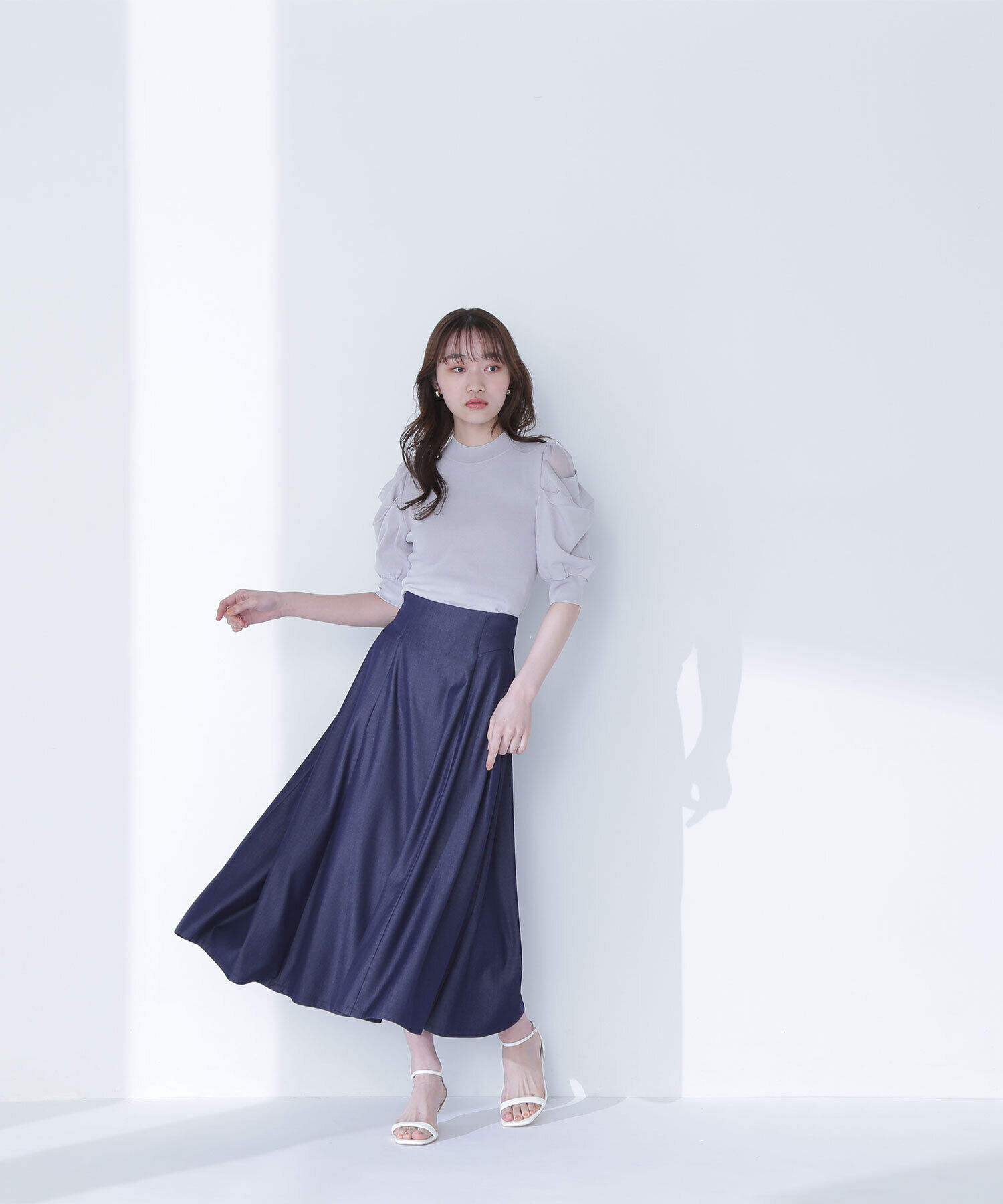  「シアースリットドレープスリーブニット」|ニット・セーター|