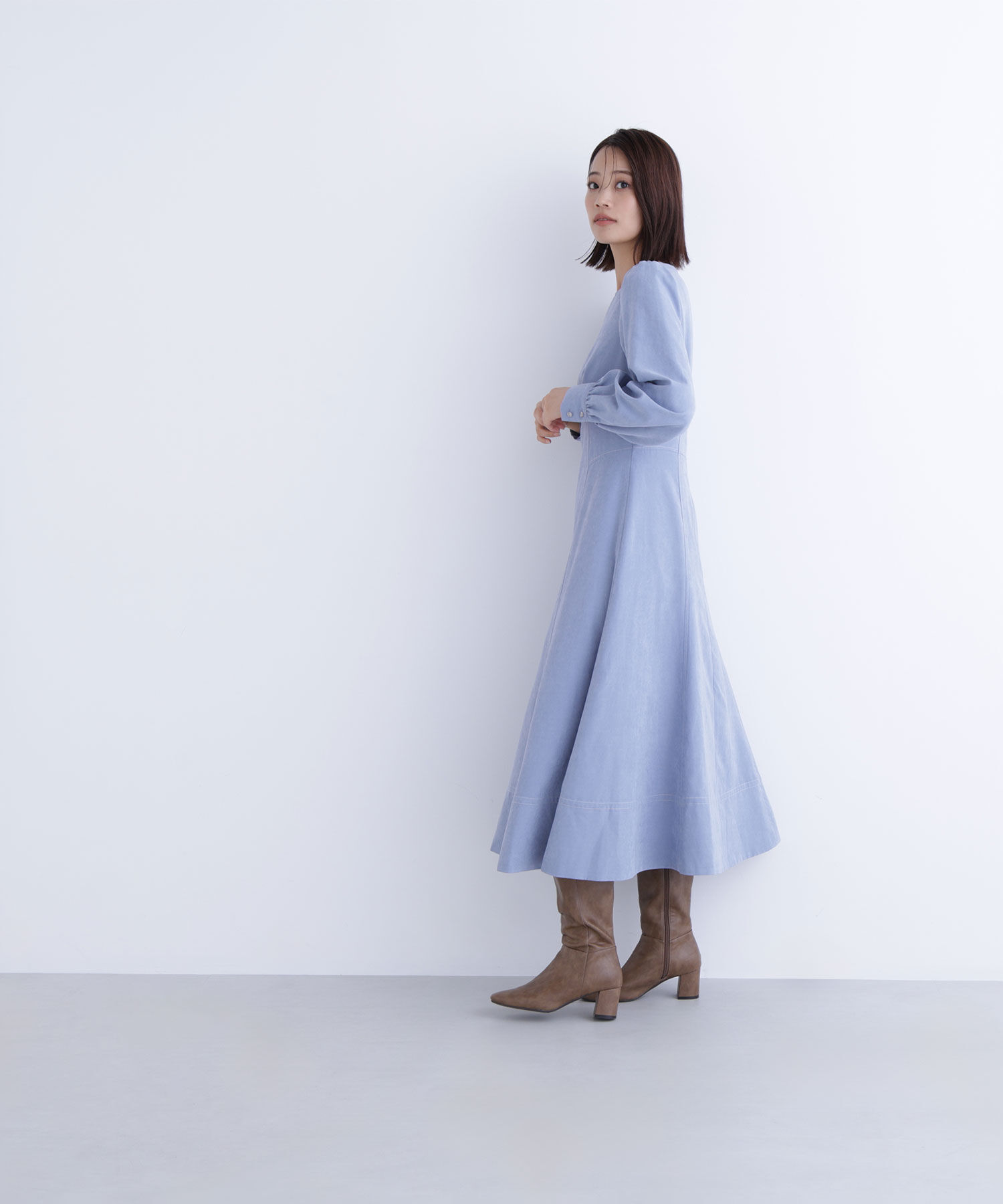  「バイカラーステッチワンピース」|ワンピース|