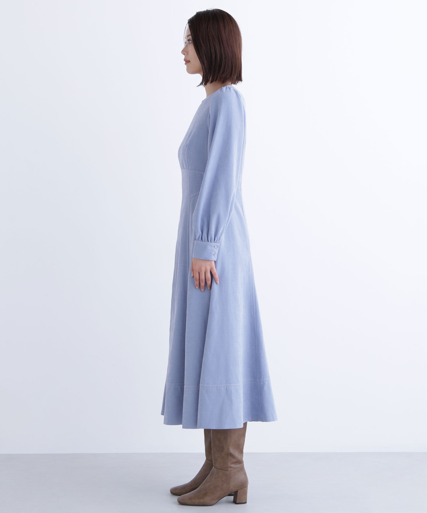  「バイカラーステッチワンピース」|ワンピース|