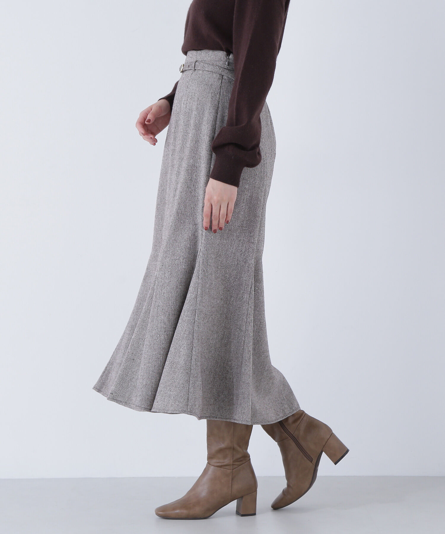  「ツイーディーベルテッドマーメイドスカート」|スカート|