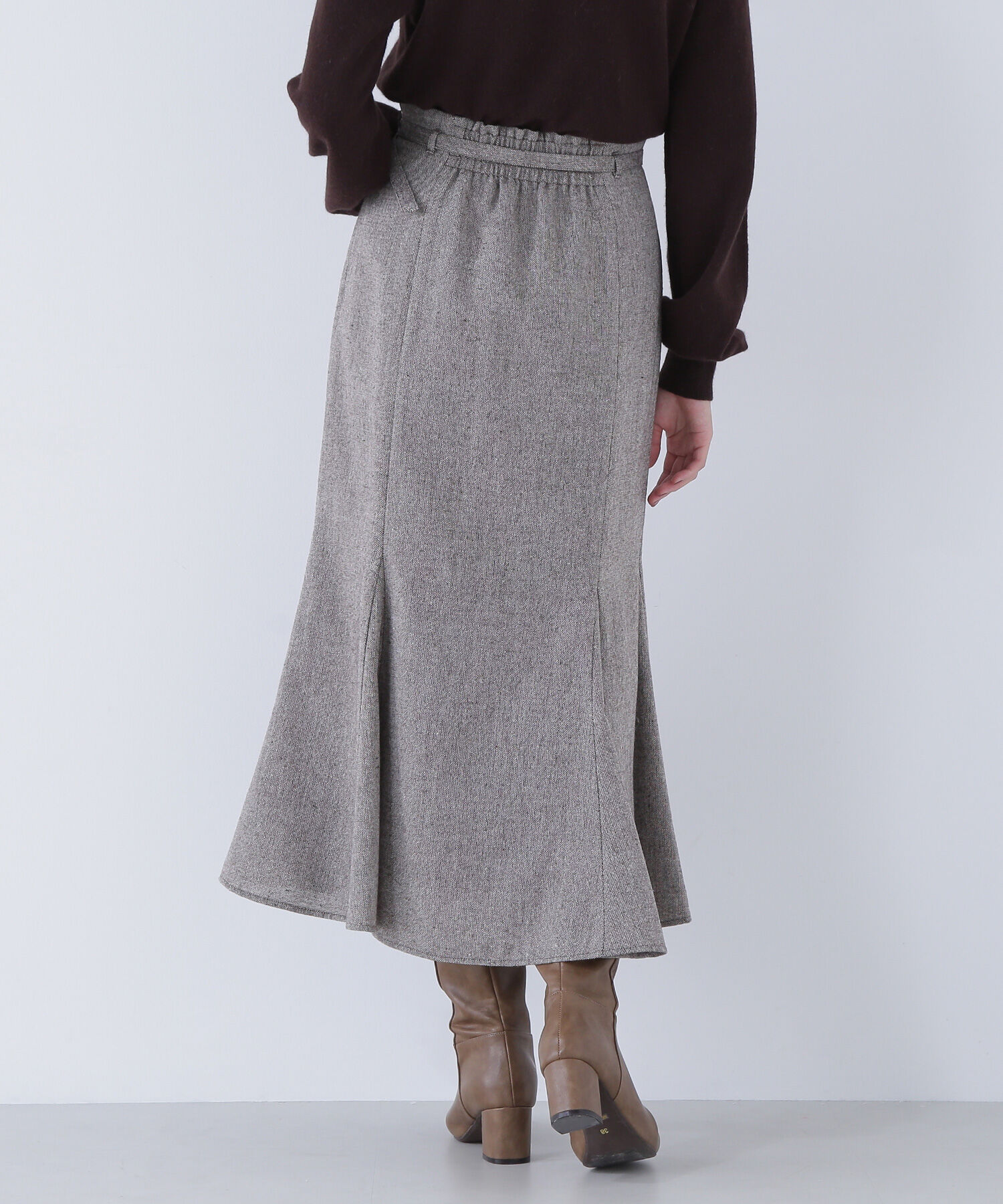  「ツイーディーベルテッドマーメイドスカート」|スカート|