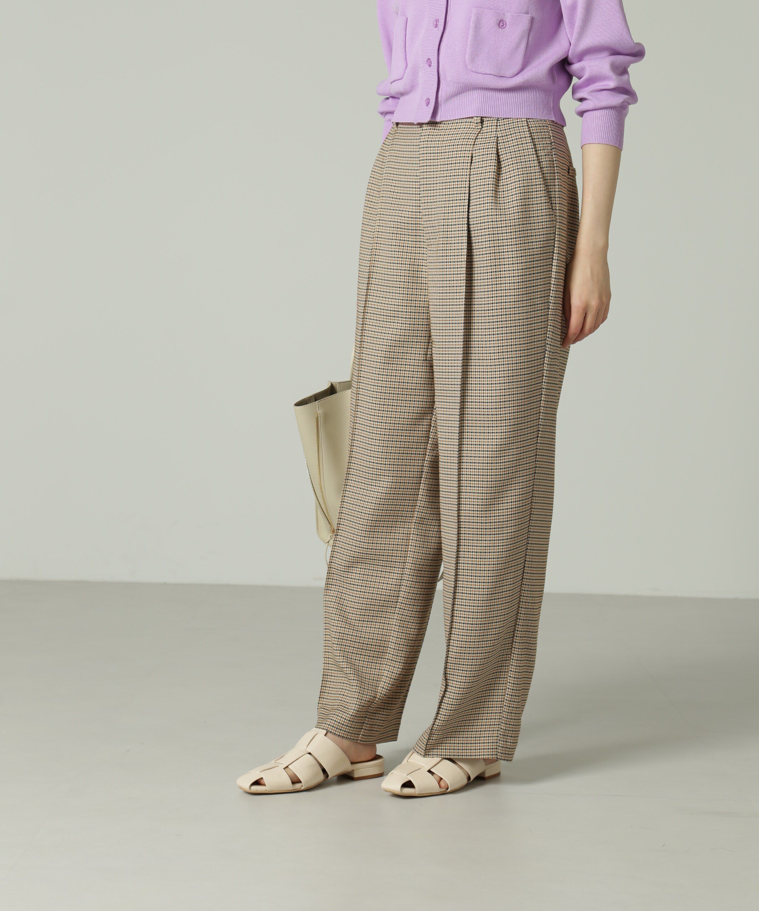  「[Sシリーズ対応商品]先染めチェックタックワイドパンツ」|その他|