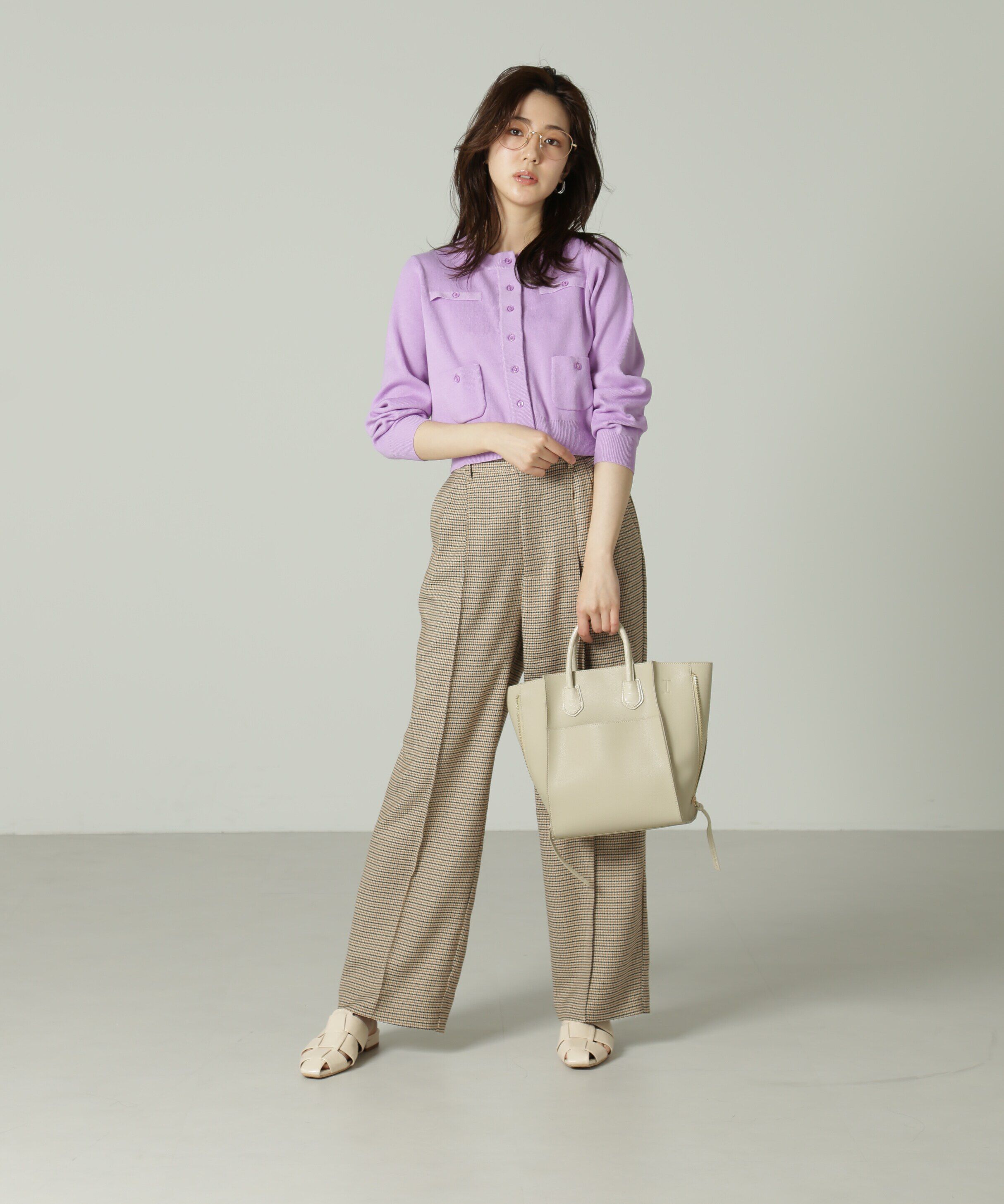  「[Sシリーズ対応商品]先染めチェックタックワイドパンツ」|その他|