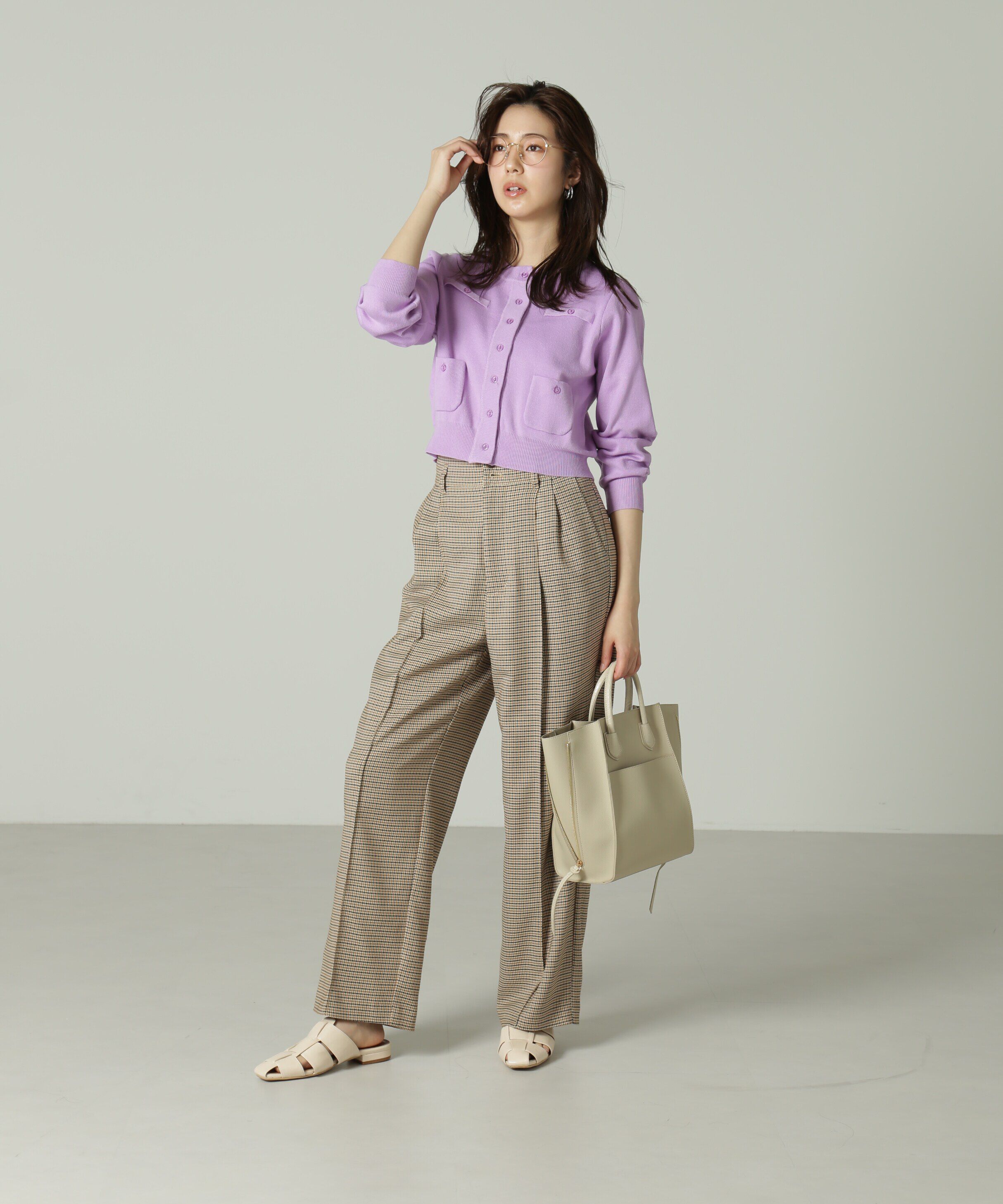  「[Sシリーズ対応商品]先染めチェックタックワイドパンツ」|その他|