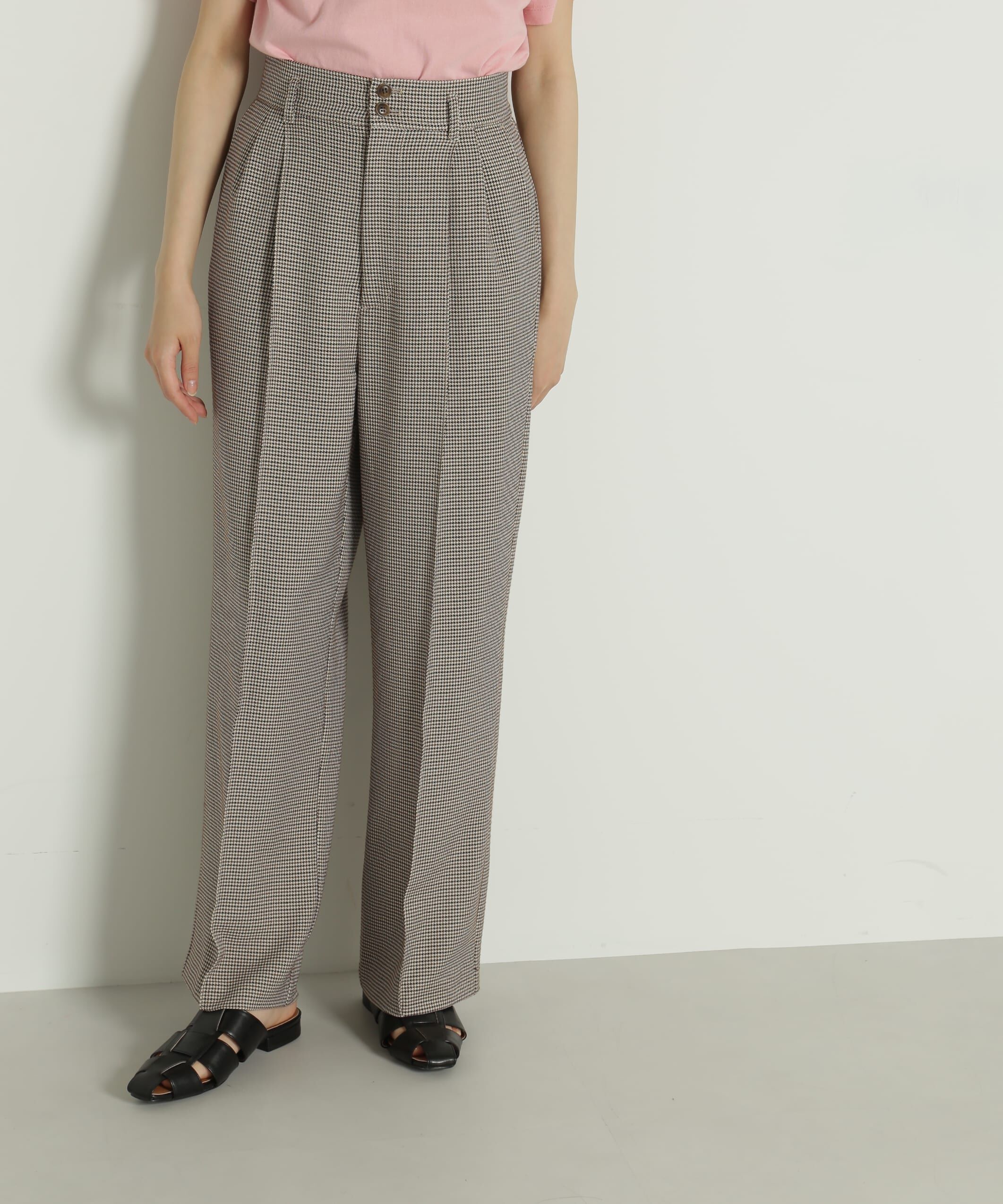  「[Sシリーズ対応商品]先染めチェックタックワイドパンツ」|その他|