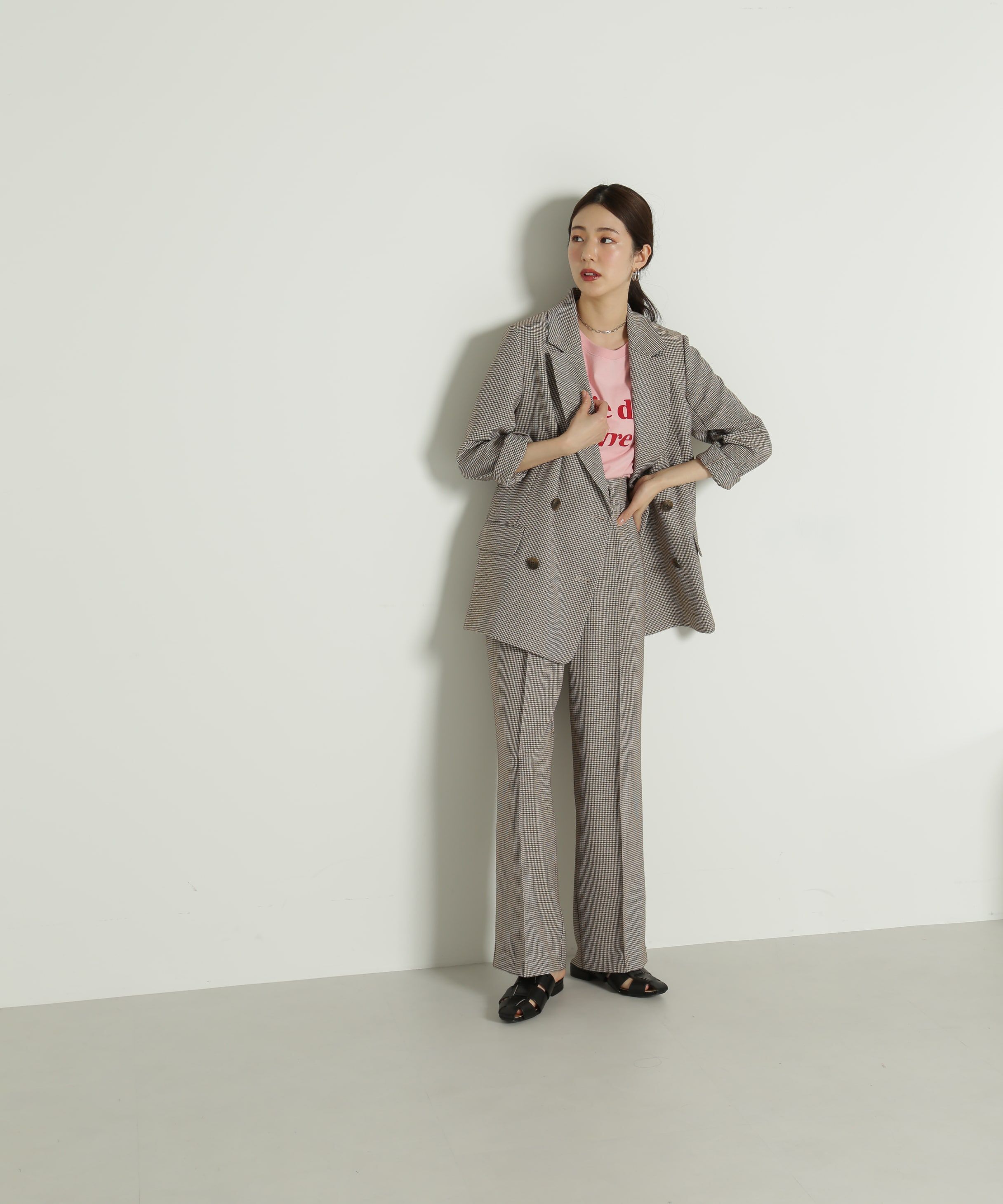  「[Sシリーズ対応商品]先染めチェックタックワイドパンツ」|その他|