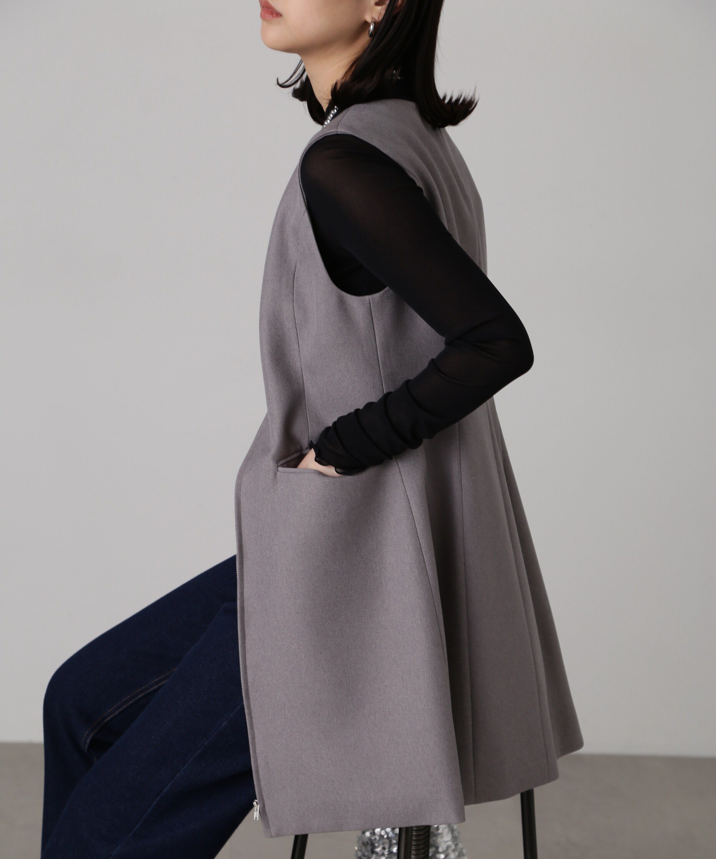  「ジップ使いミニジャンスカ」|ワンピース|