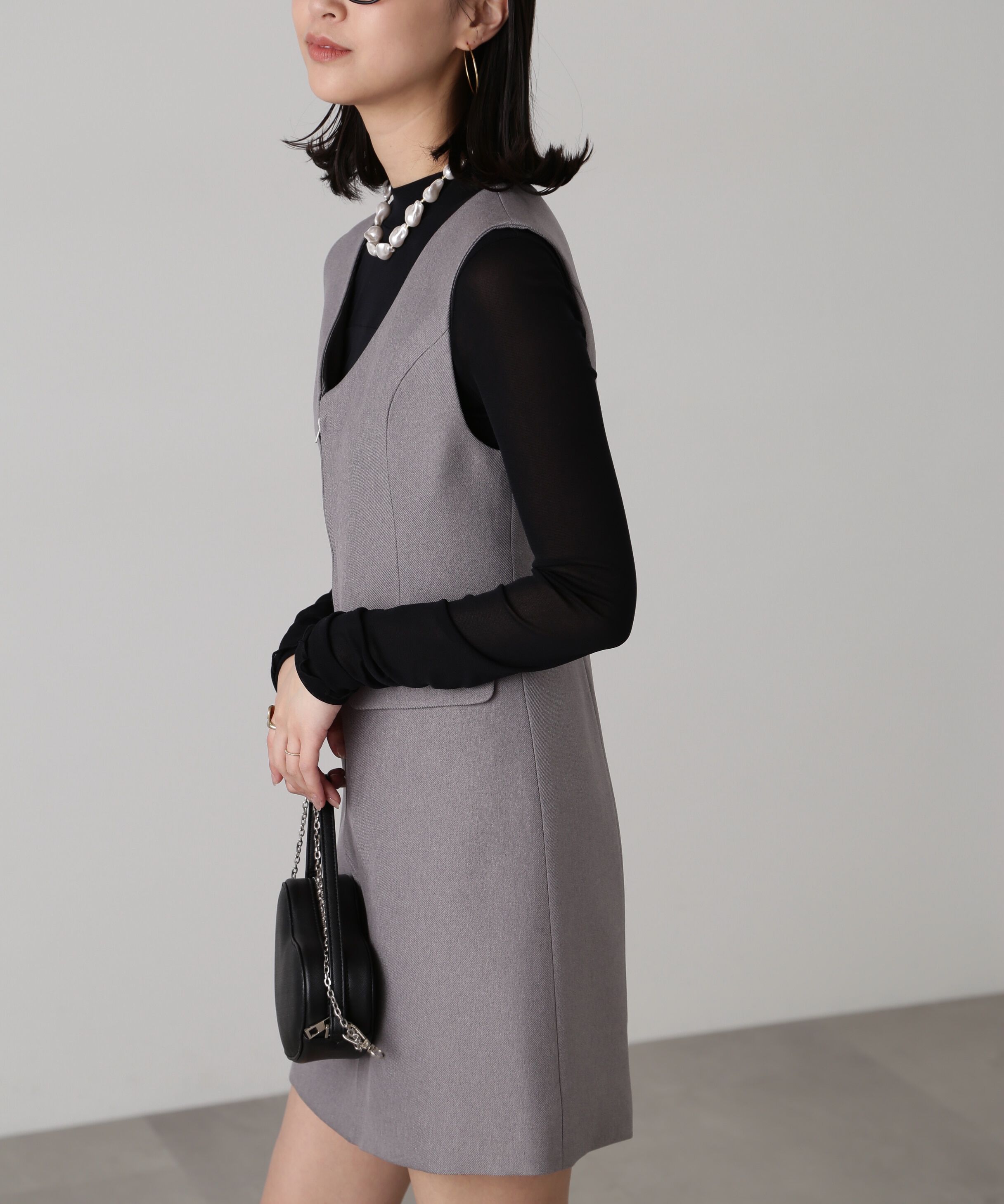  「ジップ使いミニジャンスカ」|ワンピース|