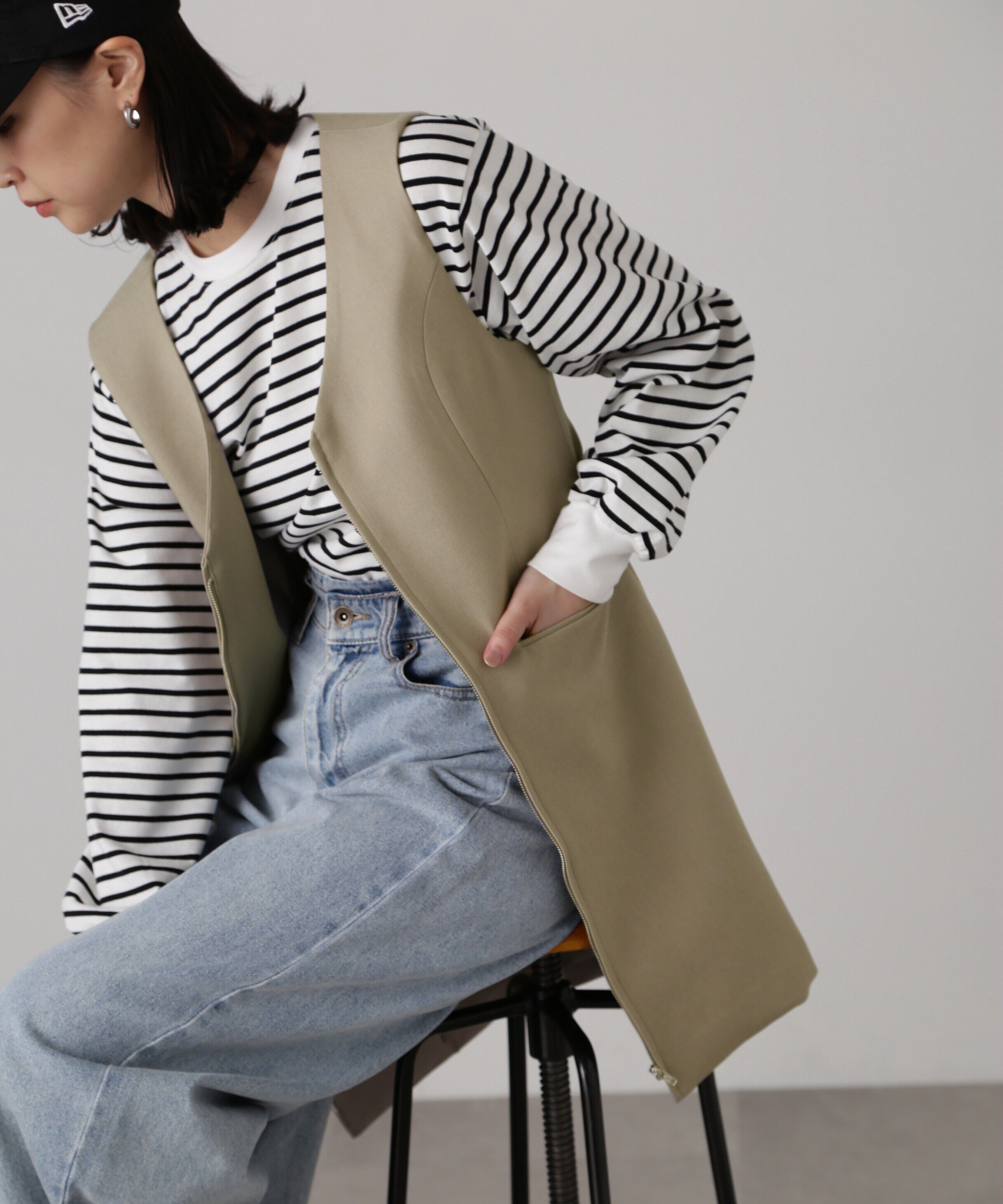  「ジップ使いミニジャンスカ」|ワンピース|