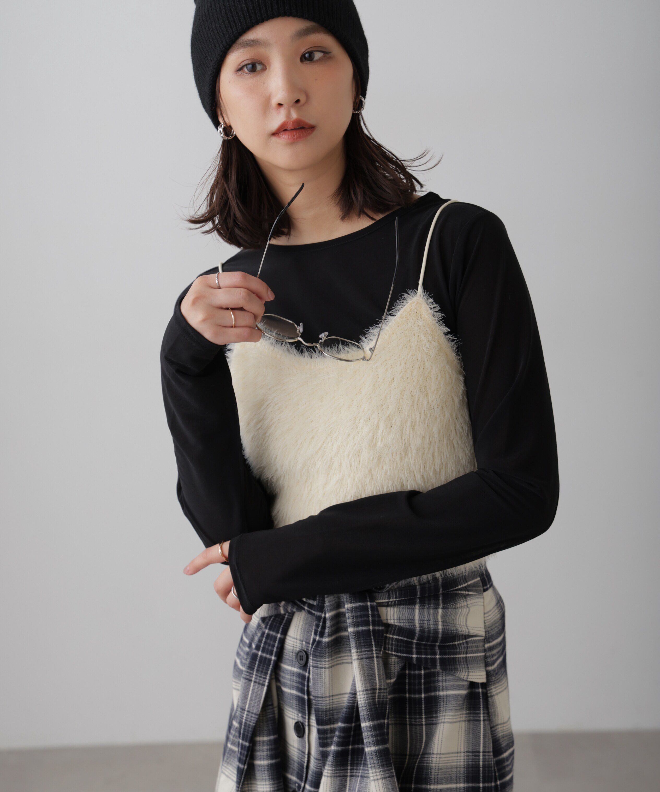  「シャギーキャミソールビスチェ」|ニット・セーター|