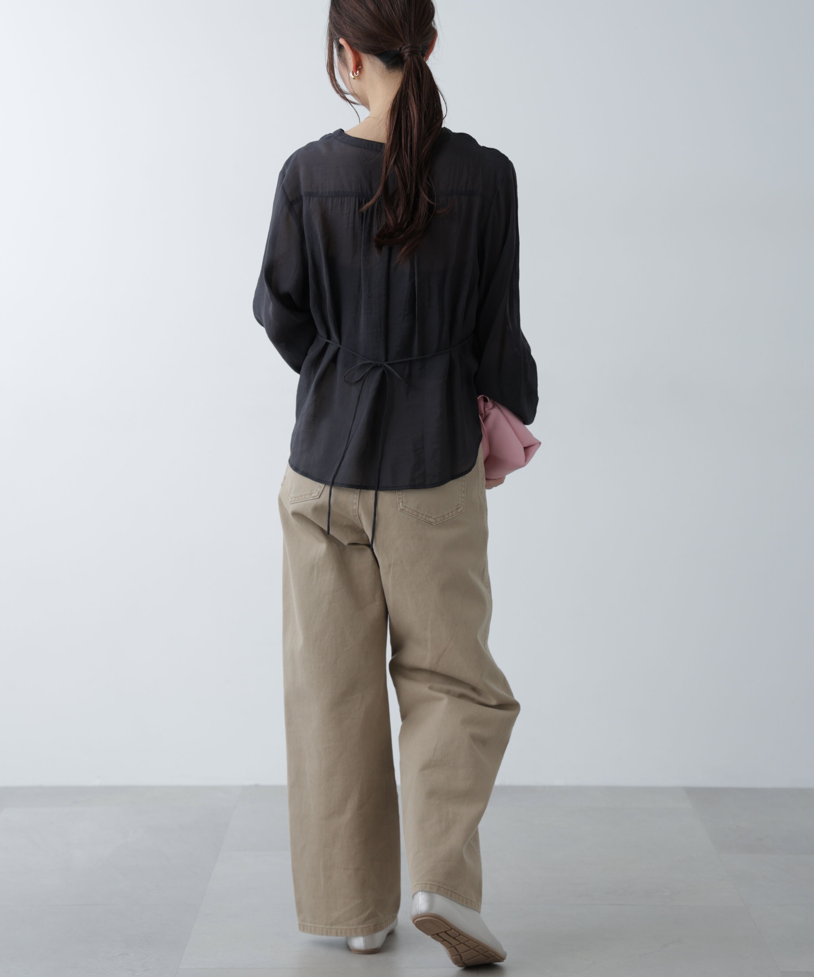  「Ｖネックシャーリングブラウス」|シャツ・ブラウス|