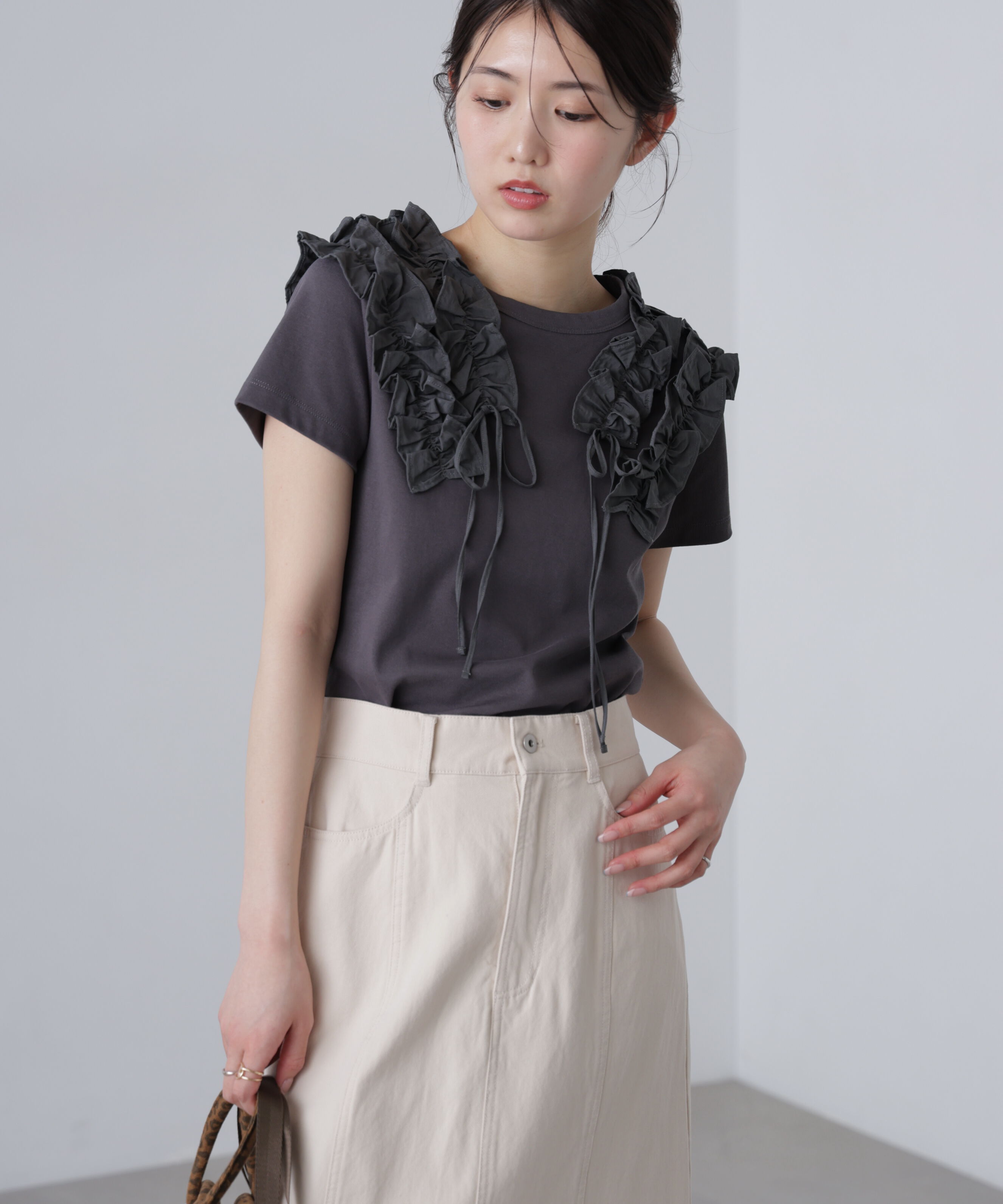  「ダブルフリルドッキングカットソー」|Tシャツ・カットソー|
