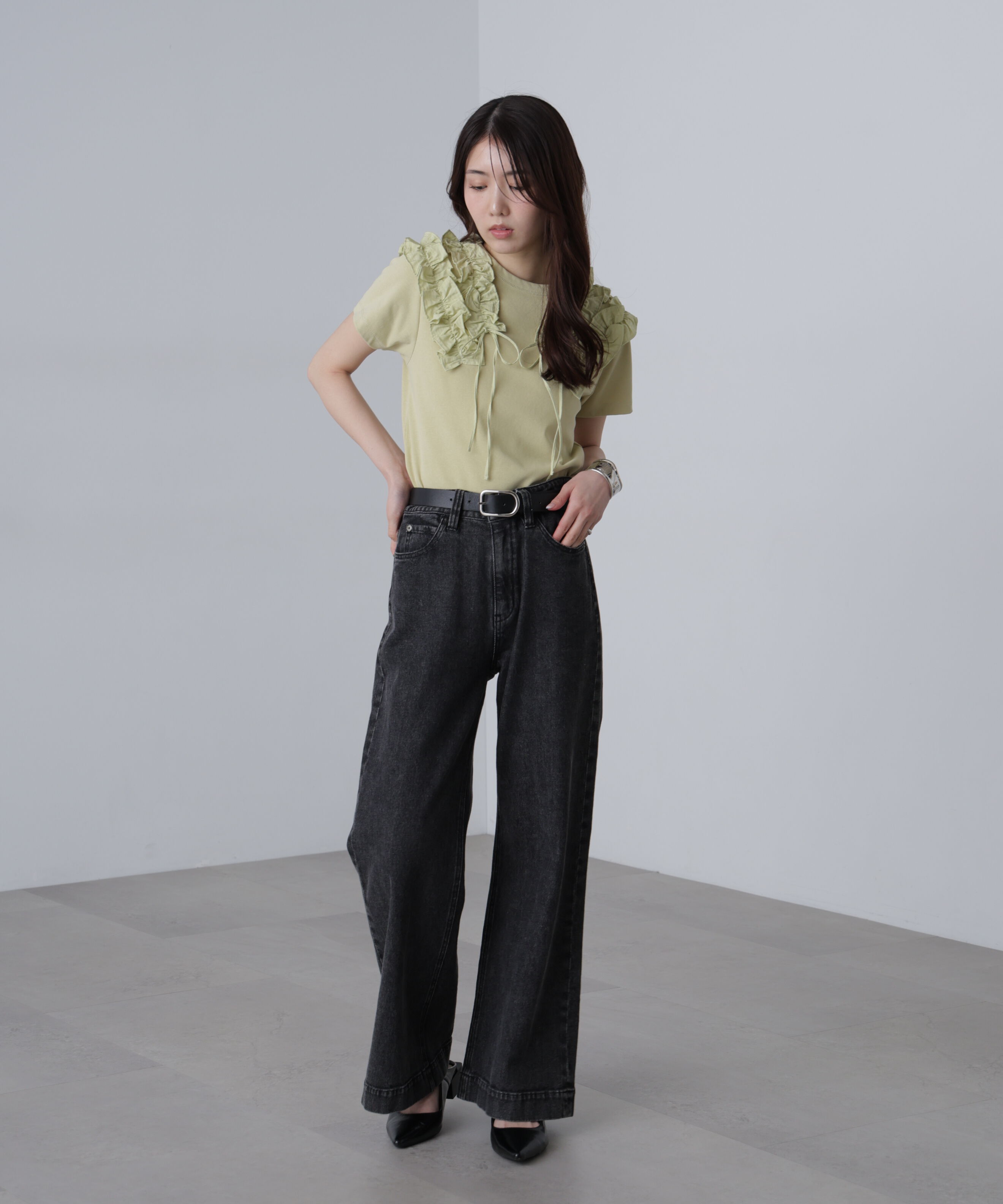  「ダブルフリルドッキングカットソー」|Tシャツ・カットソー|