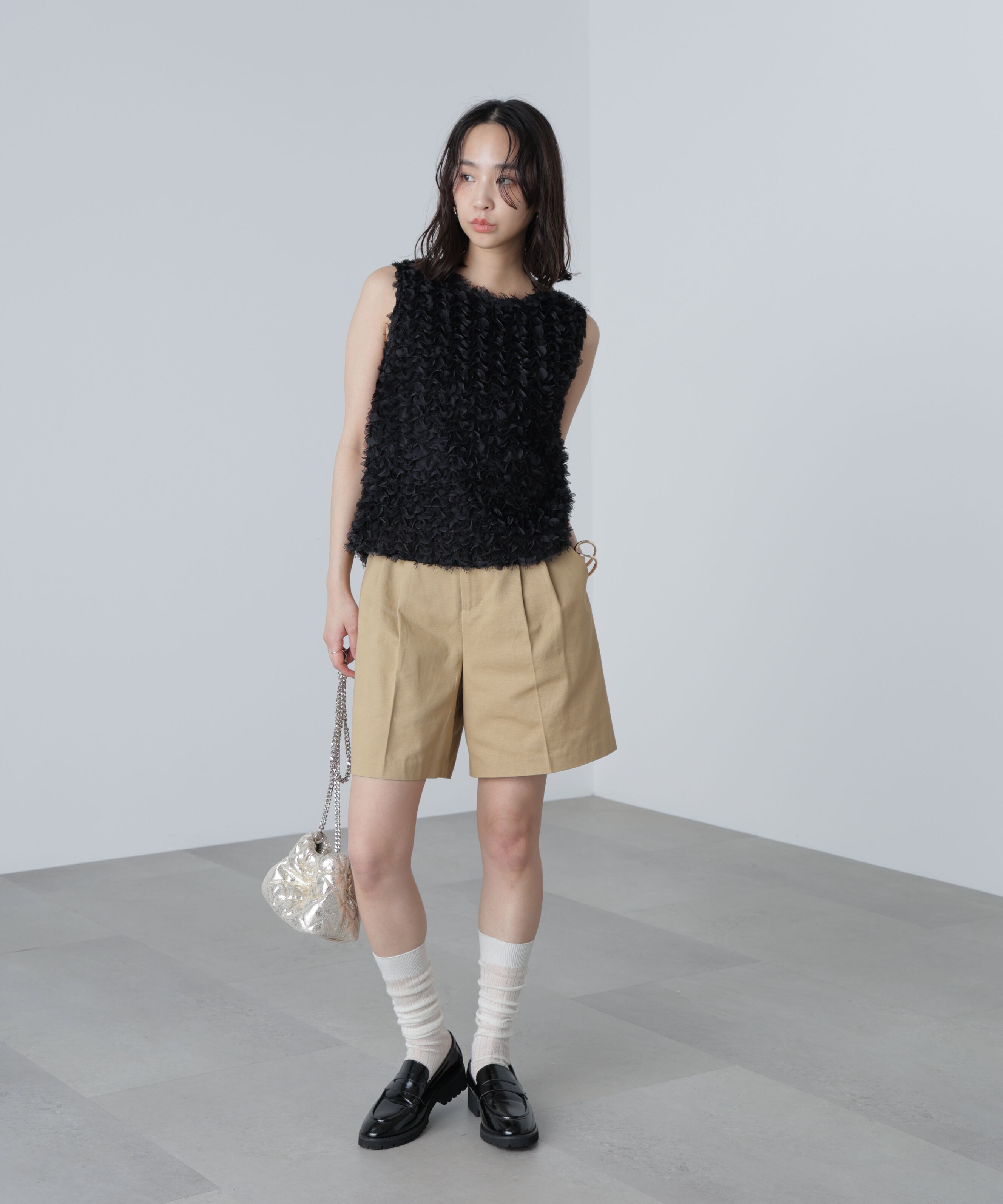  「シャギーフリルノースリーブブラウス」|シャツ・ブラウス|