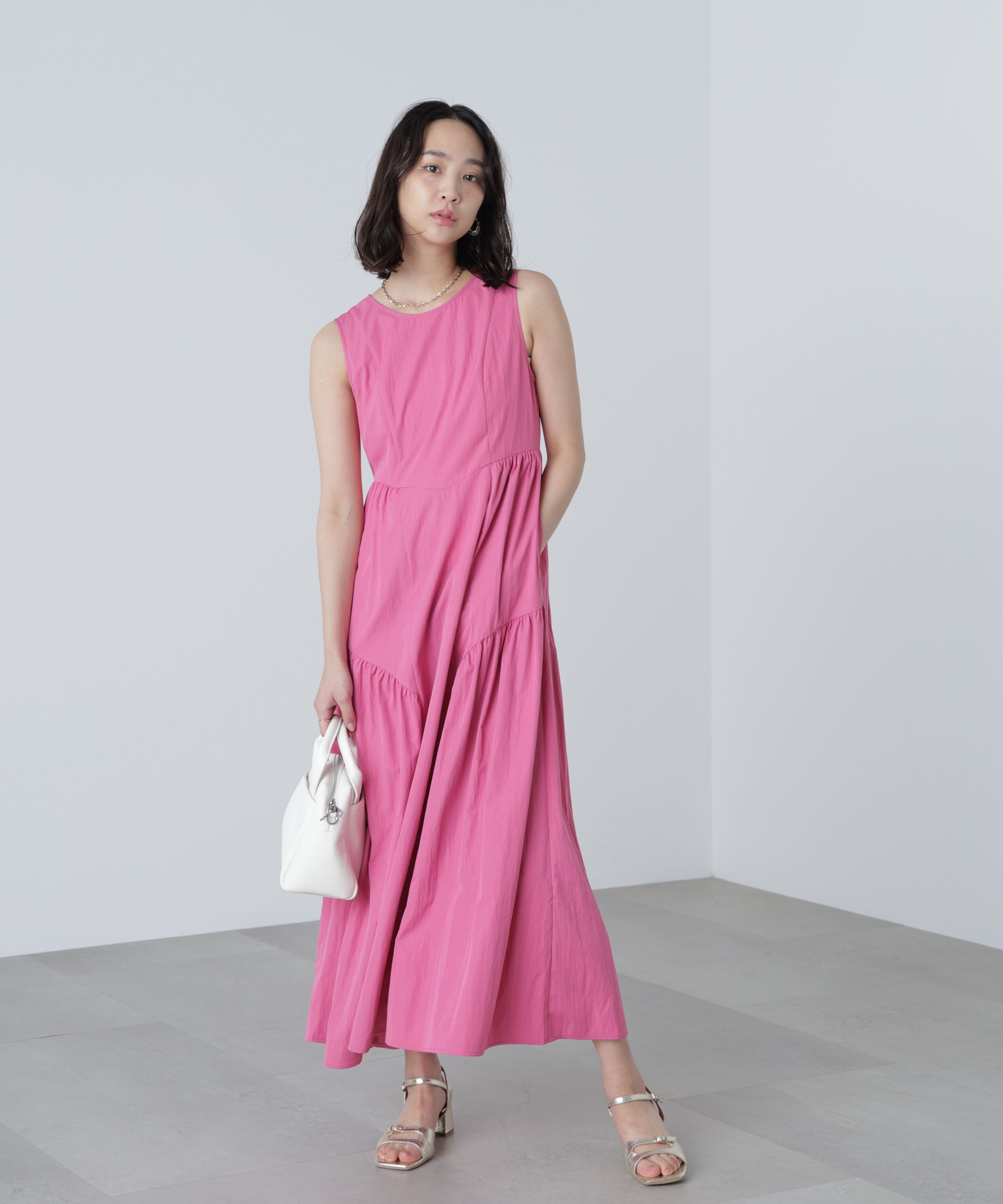  「タイプライターギャザーマキシワンピース」|ワンピース|