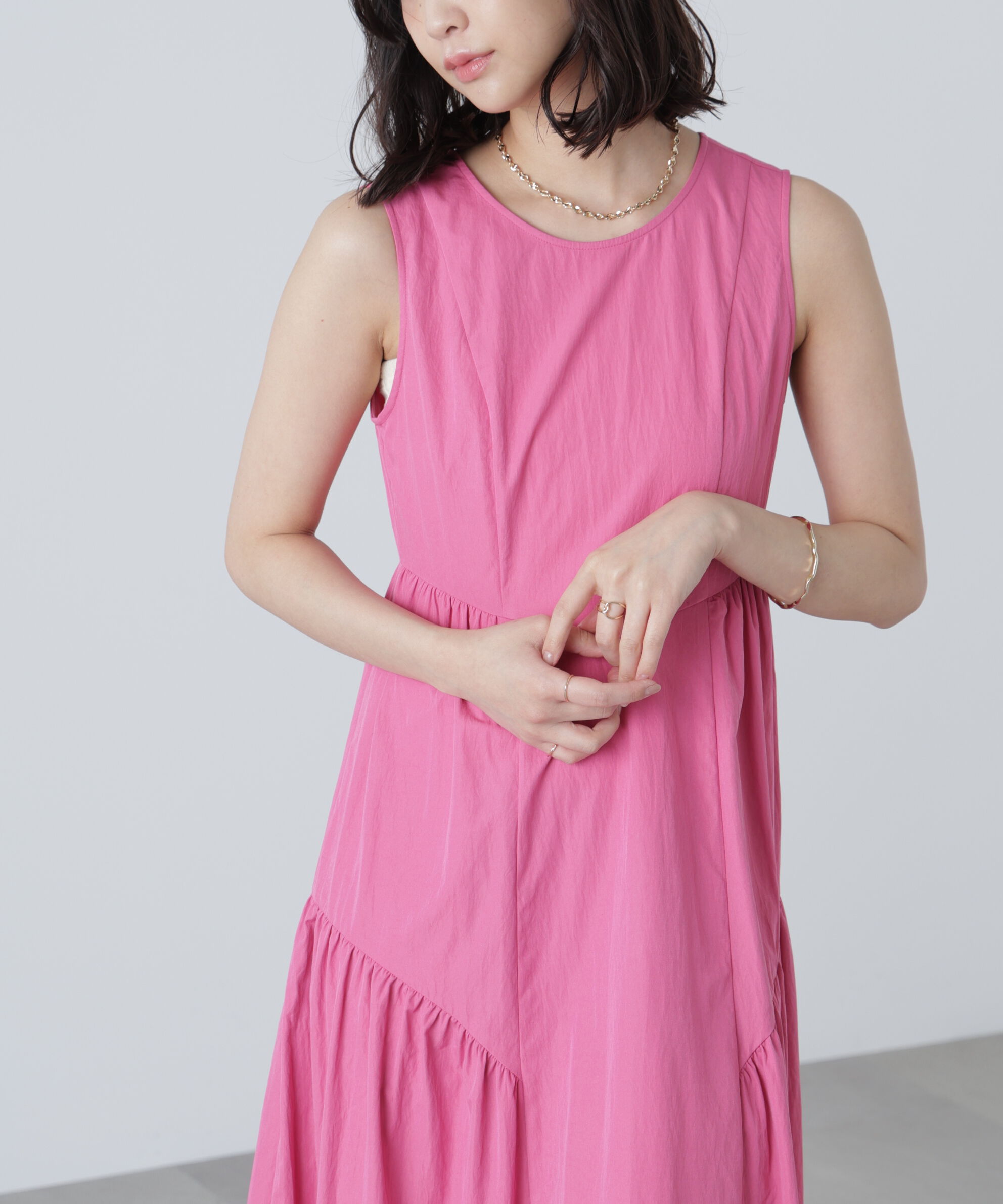  「タイプライターギャザーマキシワンピース」|ワンピース|