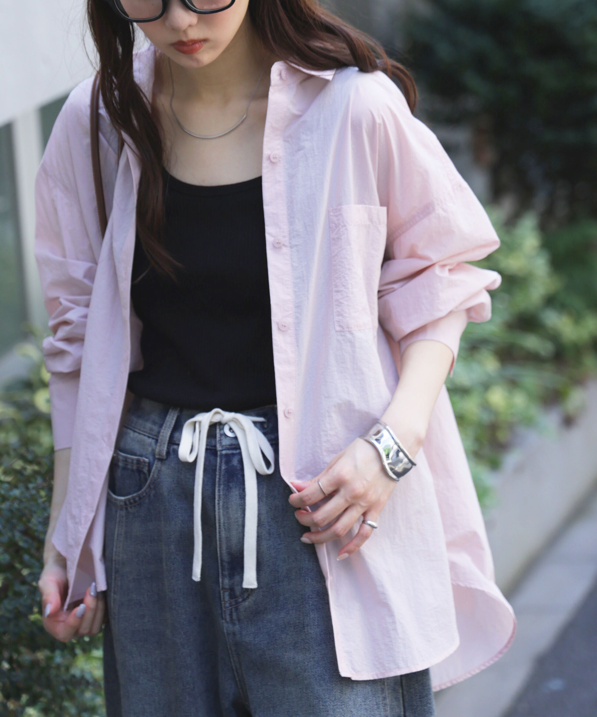  「ナイロンベーシックシャツ」|シャツ・ブラウス|ピンク