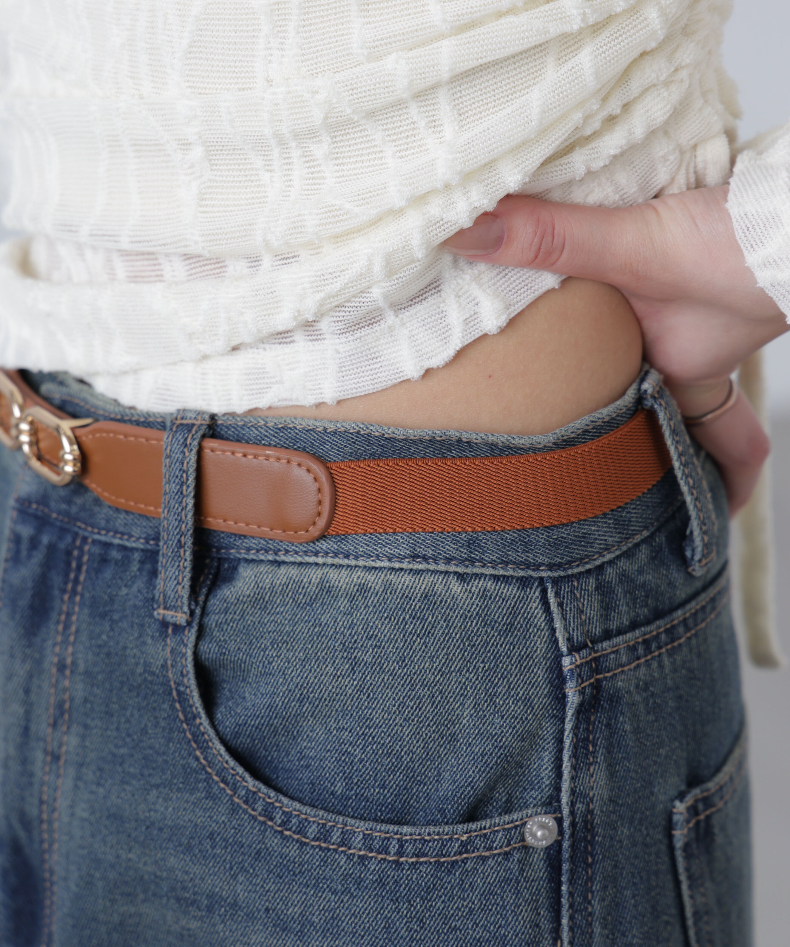  「ダブルスクエアバックルベルト」|ハンカチ|