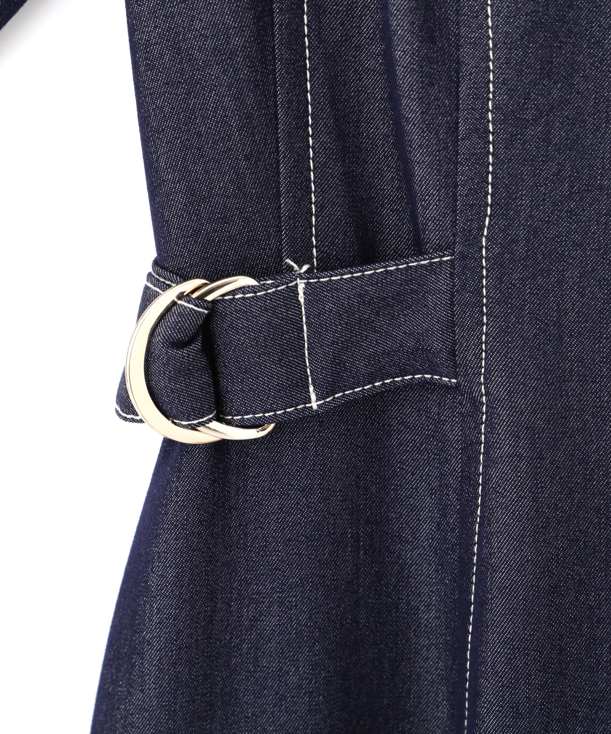  「バイカラーステッチフレアーワンピース」|ワンピース|