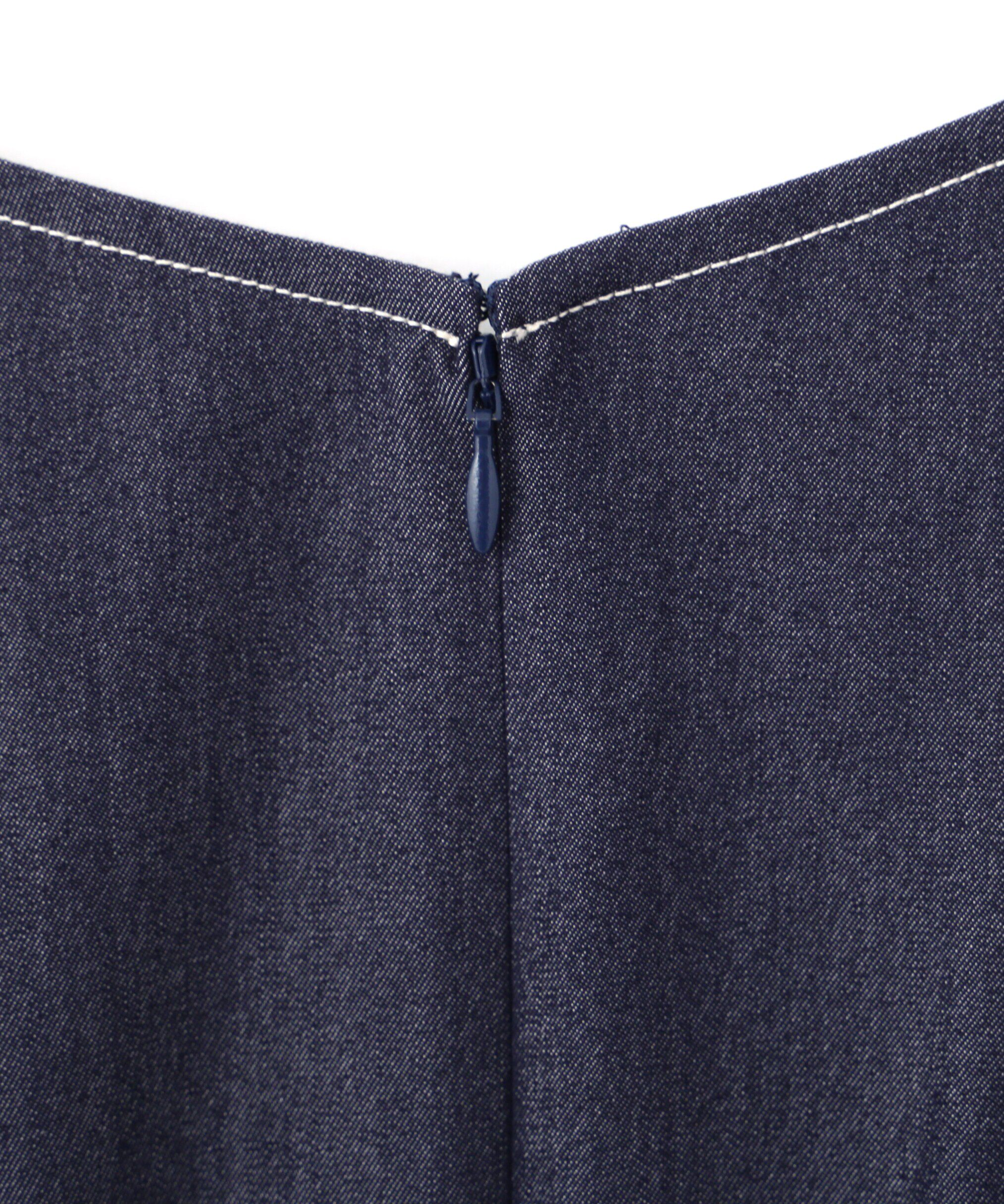  「バイカラーステッチフレアーワンピース」|ワンピース|