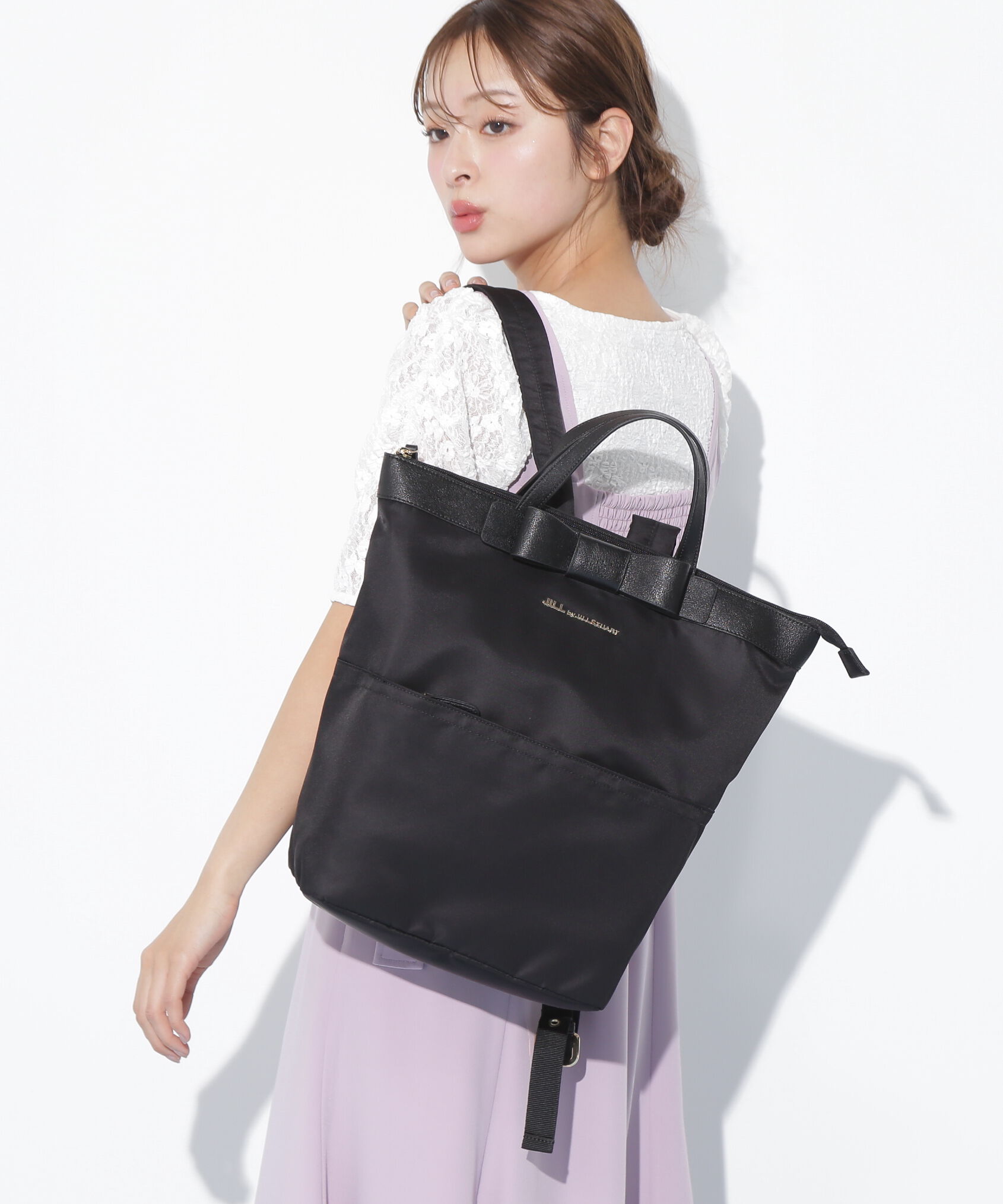  「リボンスクエアバックパック」|その他|ブラック