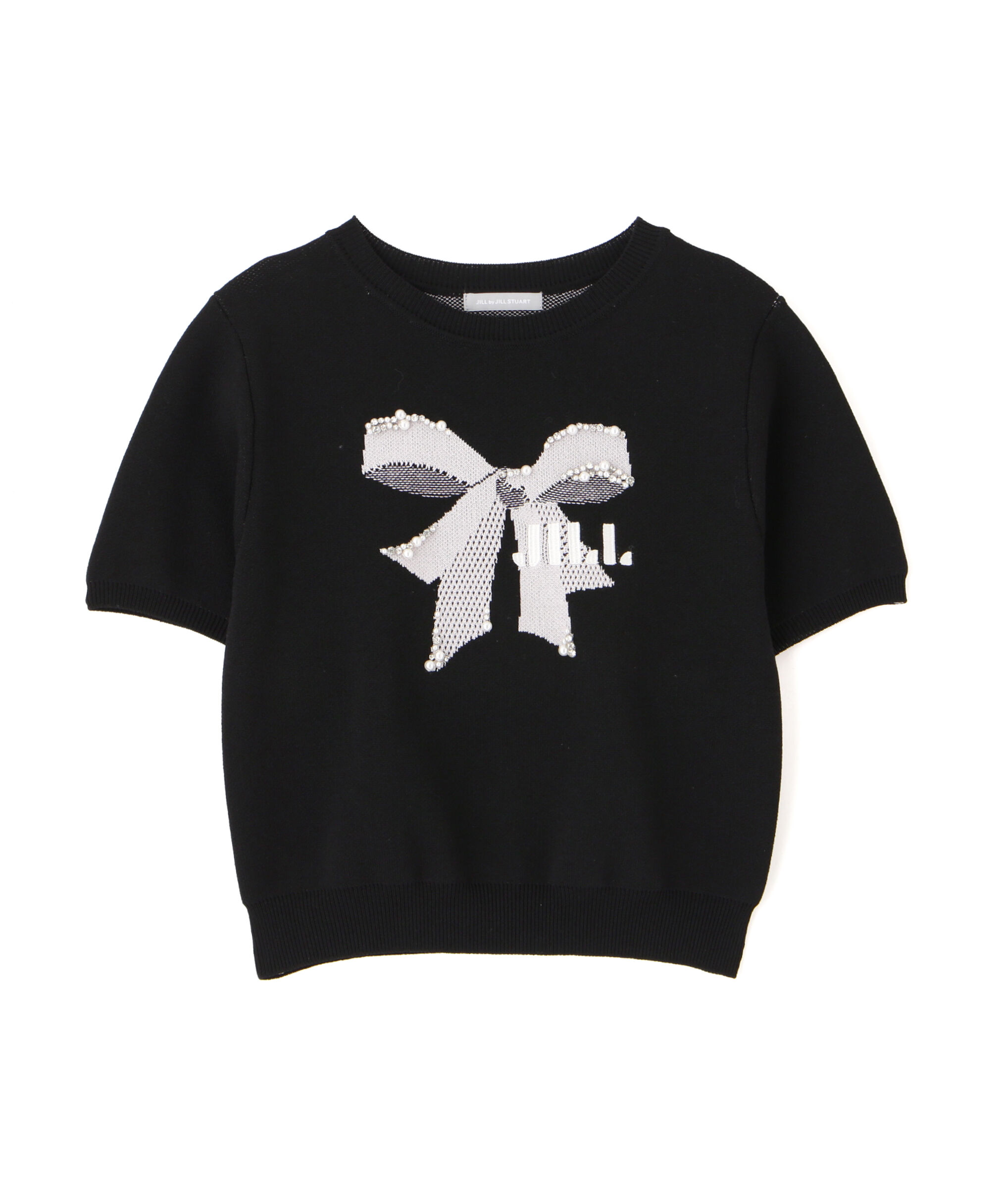  「リボンジャガードビジューニットトップス」|ニット・セーター|